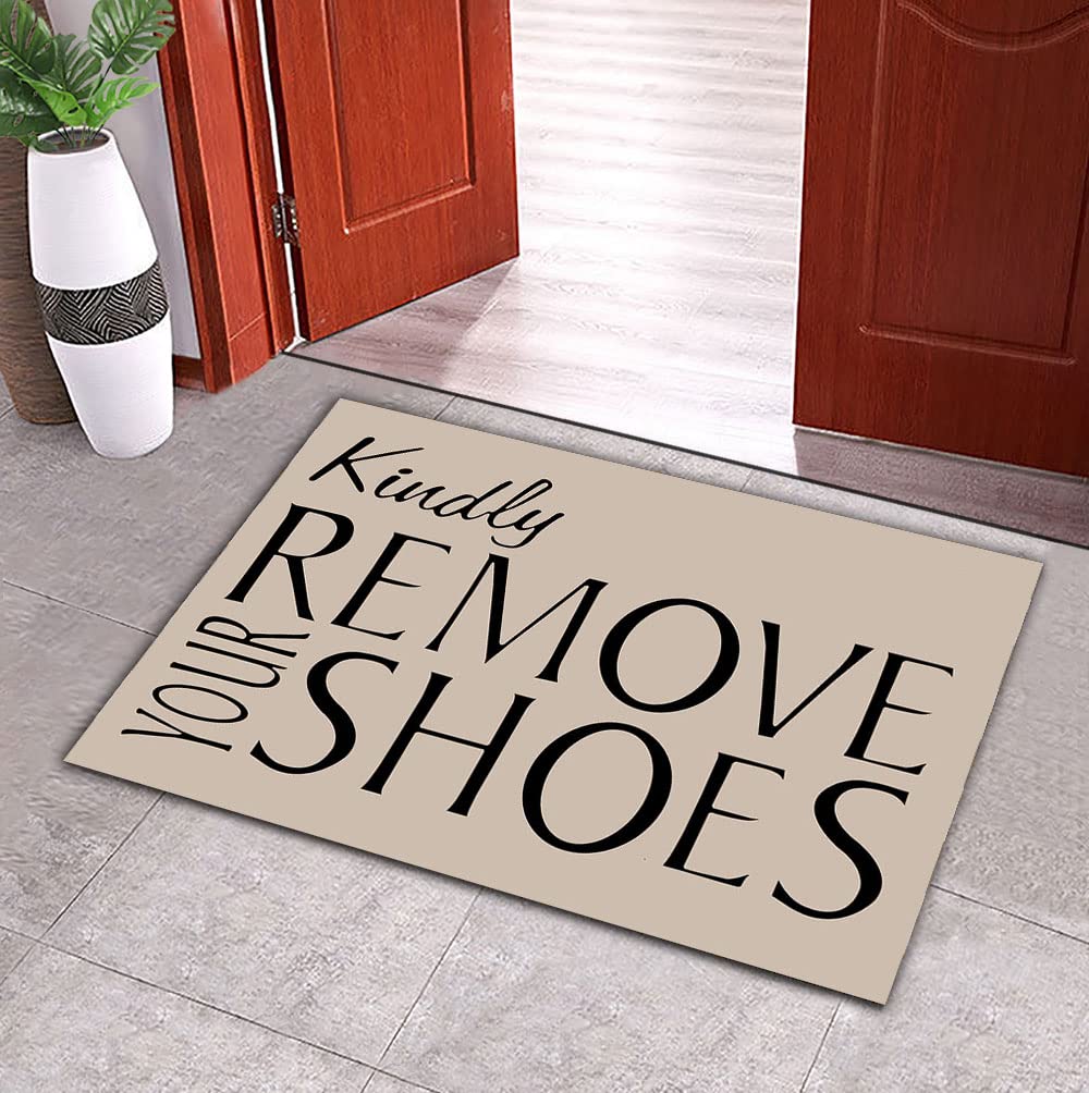 Funny Remove Shoes Doormat - Non-Slip Welcome Mat for Home & Office Entrance