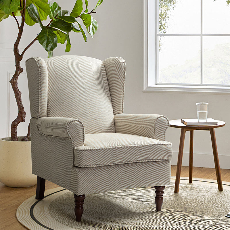 Premium Centaurs Upholstered Armchair - Modern Accent Chair with Soft Fabric & Sturdy Wooden Legs for Living Room, Bedroom, or Office Decor