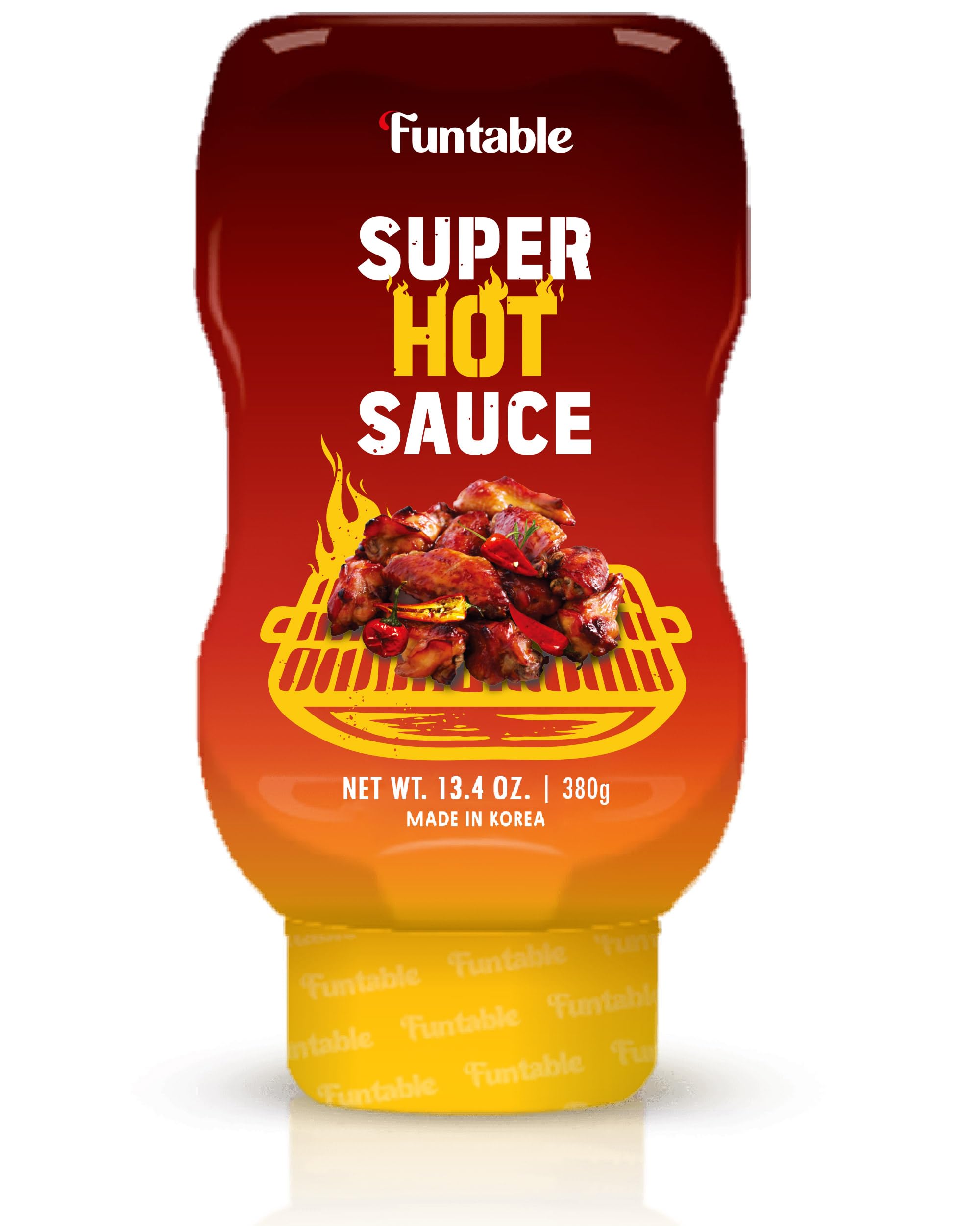 Authentic Korean Hot Sauce - Spicy & Tangy Funtable Super Hot Sauce (13.4 oz) for Fried Chicken, Nuggets, Wings, Dipping & More | Perfect for BBQ, Tacos, Burgers & Asian Dishes