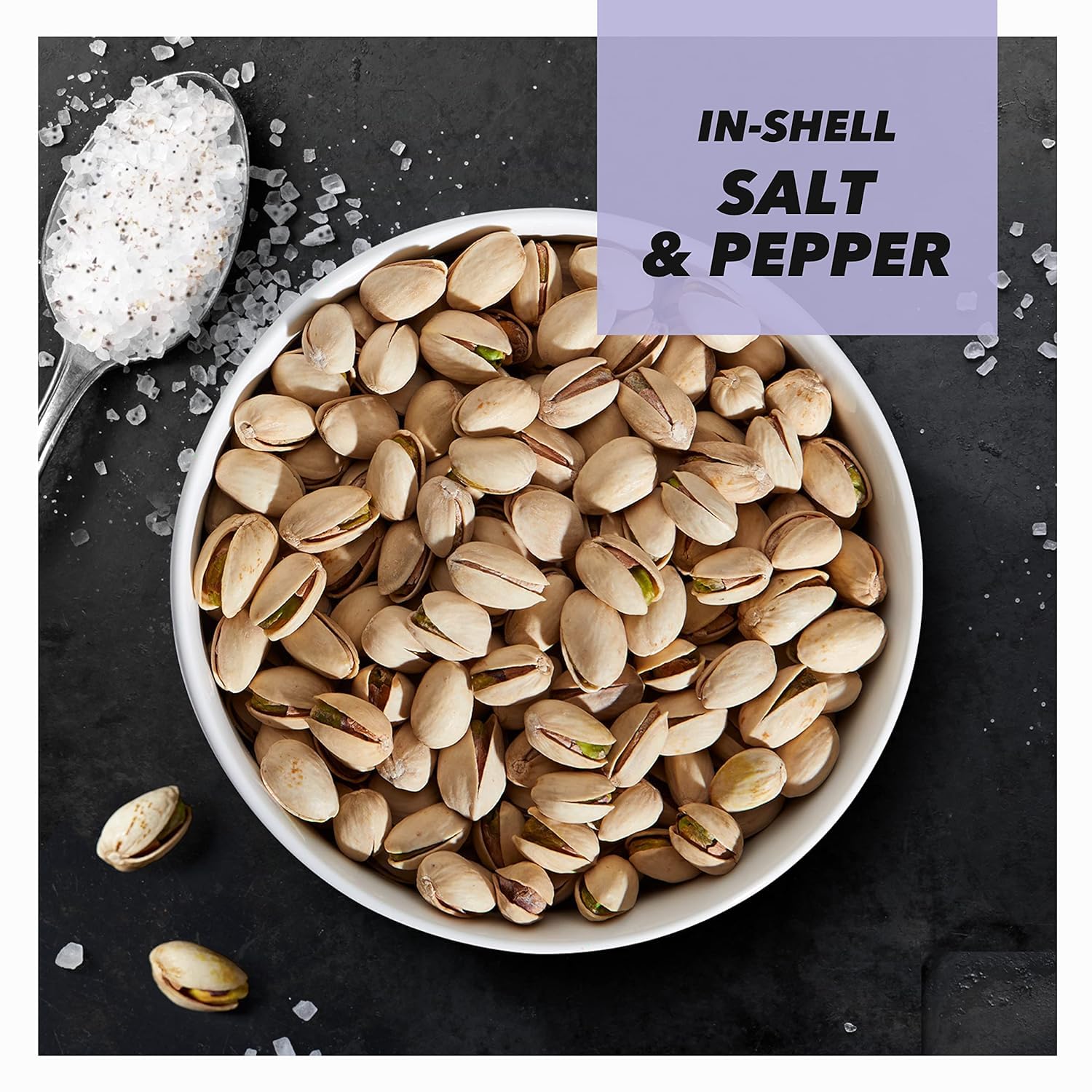 Wonderful Pistachios In Shell - Salt & Pepper Flavored Nuts (48oz Bag) | High Protein, Gluten Free Healthy Snacks | Perfect for Office, Hiking & Movie Night