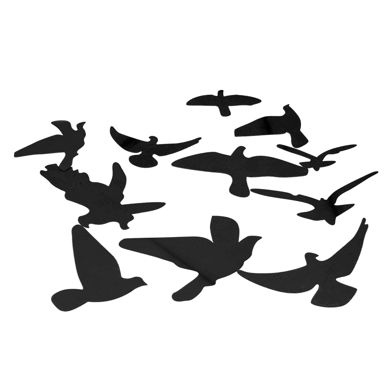 Flying Birds Wall Decals - Black Bird Shape Mirror Wall Stickers for DIY Home Decor | Perfect for Living Room & Bedroom Wall Art | Easy Peel & Stick Decoration