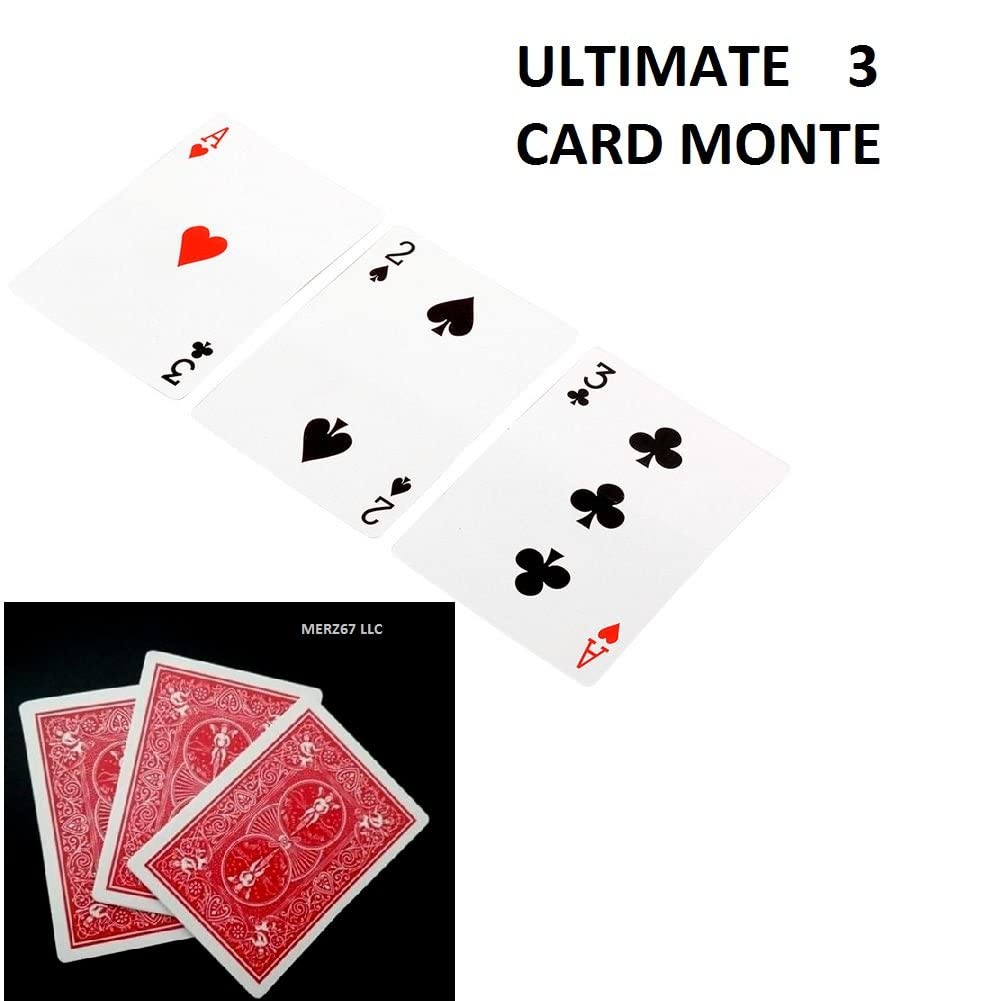 Three Card Monte Magic Trick (Red Back) – Classic Street Magic Game for Beginners & Pros – Perfect for Parties, Performances & Close-Up Magic