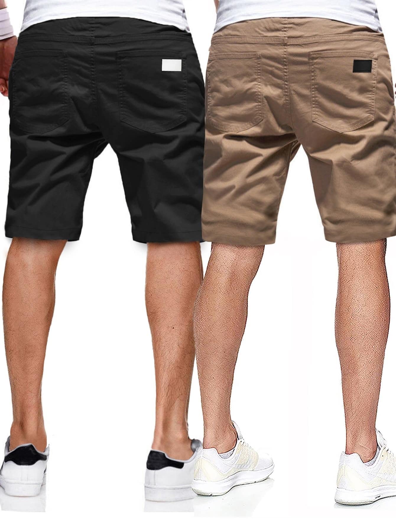 HDZWW Men's Casual Shorts - 2-Pack Patched Drawstring Summer Beach Shorts for Men | Comfortable & Breathable | XL Size | Multicolor | Perfect for Swimming, Vacation & Outdoor Activities