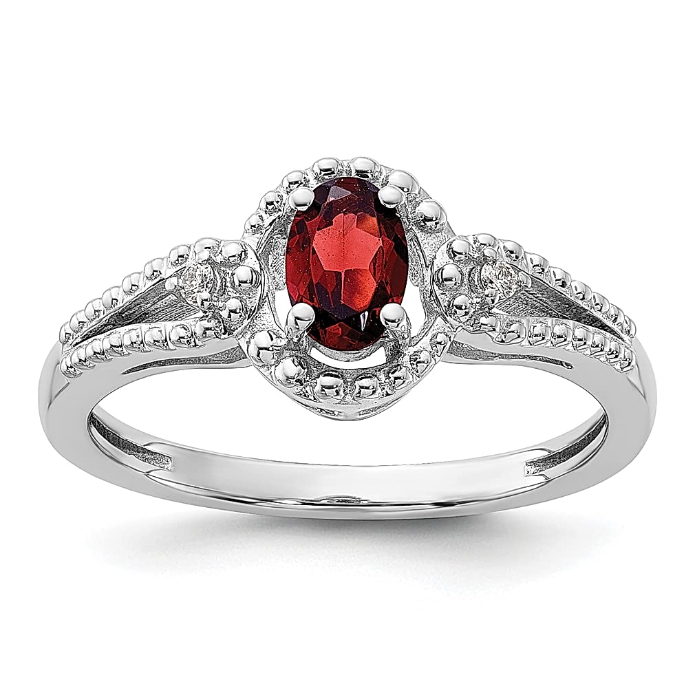 925 Sterling Silver Garnet Diamond Ring - January Birthstone Jewelry for Women | Elegant Gemstone Gift for Her | Perfect for Anniversaries, Engagements & Special Occasions
