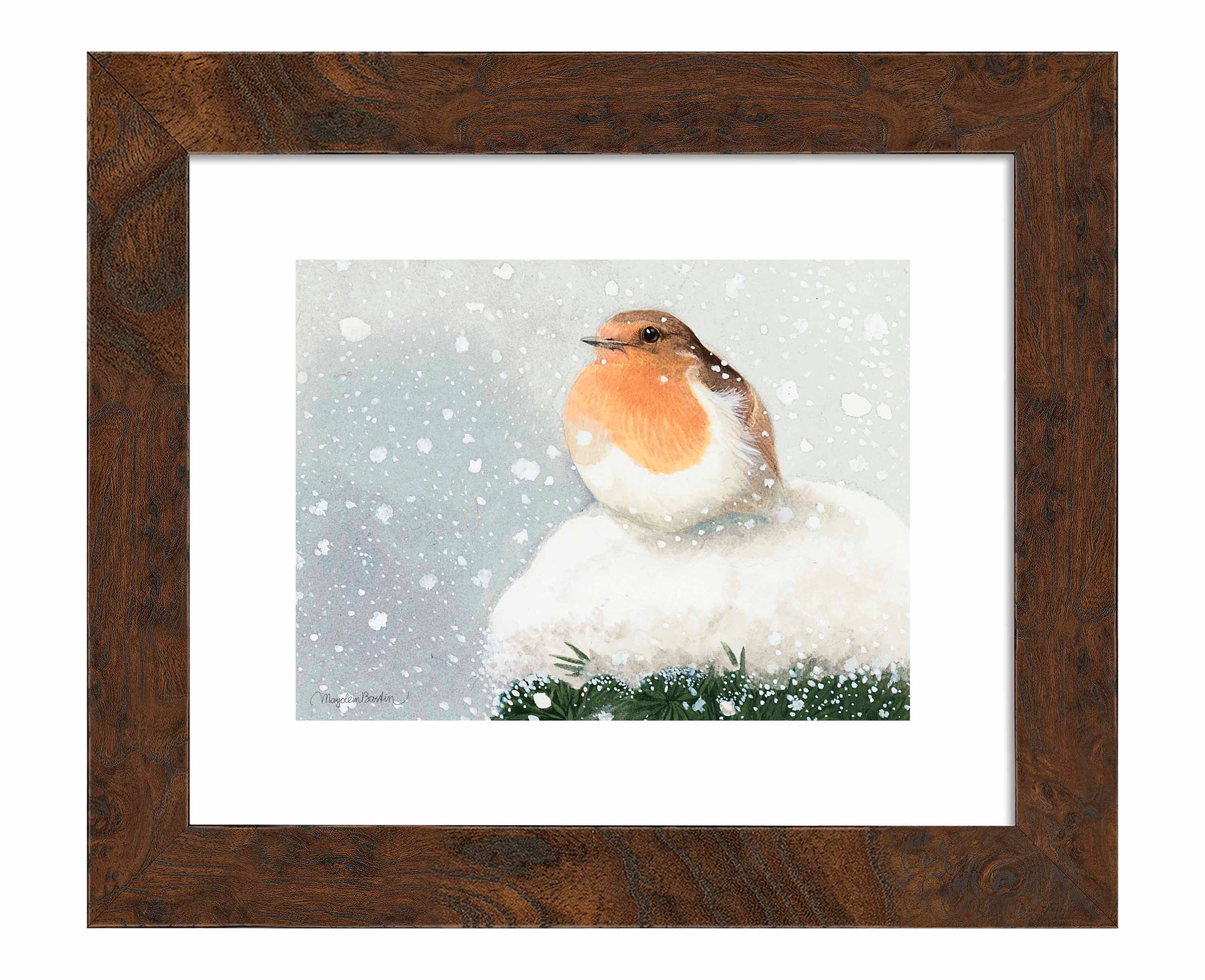 European Robin Art Prints - Handmade Bird Painting Wall Decor for Living Room, Bedroom & Office - Nature Inspired Home Decor Gifts for Bird Lovers