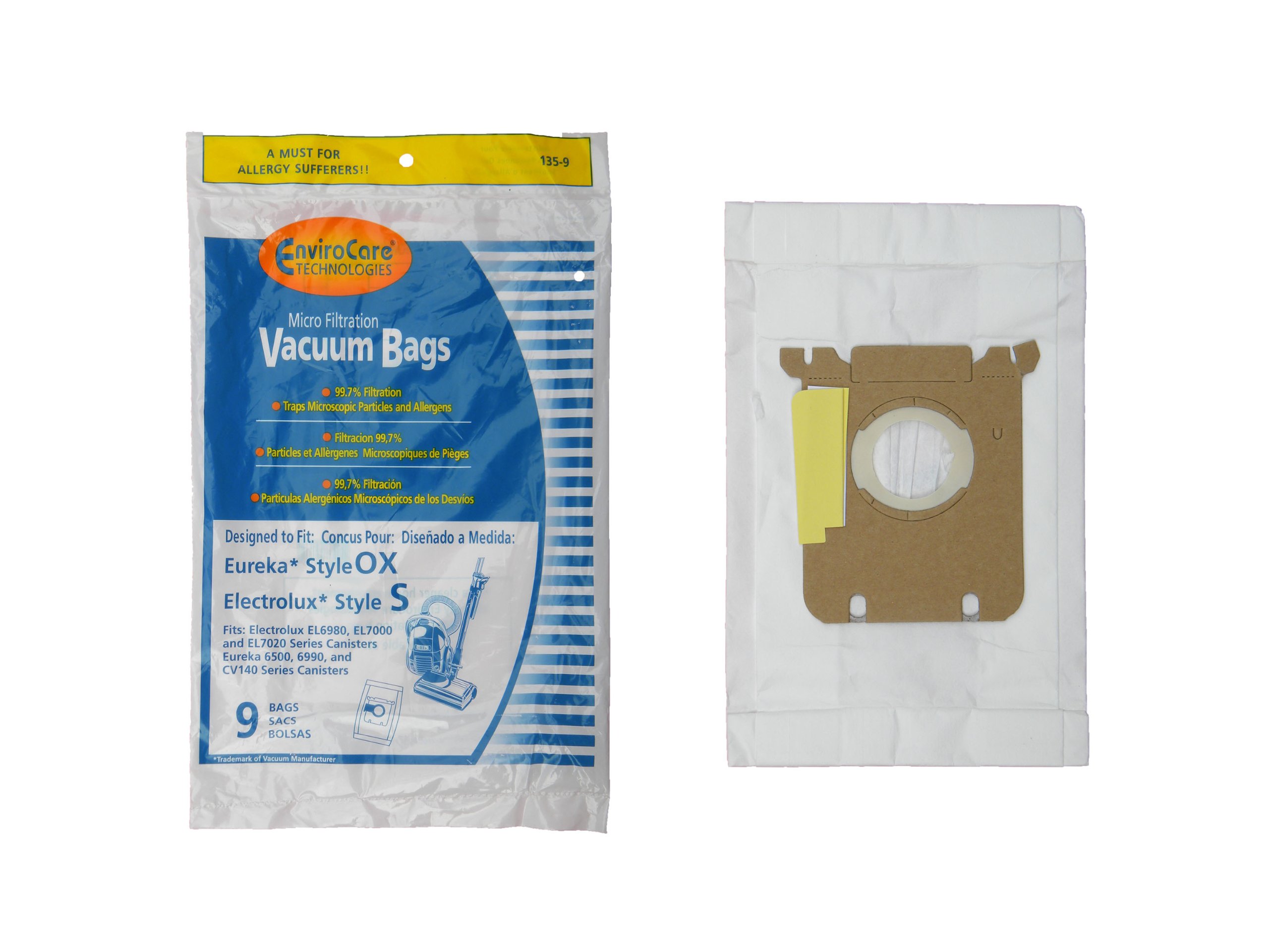 108 EnviroCare Style S Vacuum Bags - Compatible with Eureka Style OX & Electrolux | Premium Replacement Vacuum Bags for Dust-Free Home Cleaning | Perfect for Pet Hair, Allergen Removal & Daily Household Cleaning