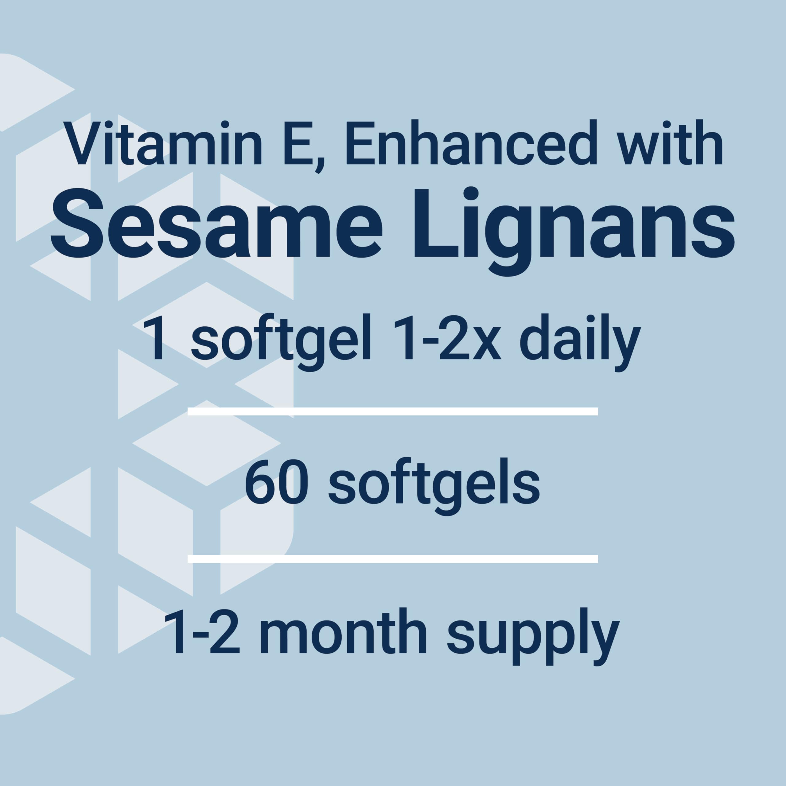 Life Extension Gamma E Mixed Tocopherols Vitamin E Supplement with Sesame Lignans - 60 Softgels for Healthy Aging | Gluten-Free, Non-GMO | Supports Heart, Skin & Immune Health | Perfect for Daily Wellness Routine & Antioxidant Protection