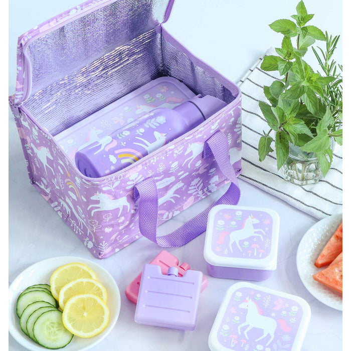 A Little Lovely Company Cool Bag: Unicorn Dreams - Stylish Insulated Lunch Bag for Kids & Adults - Perfect for School, Work, Picnics & Beach Outings