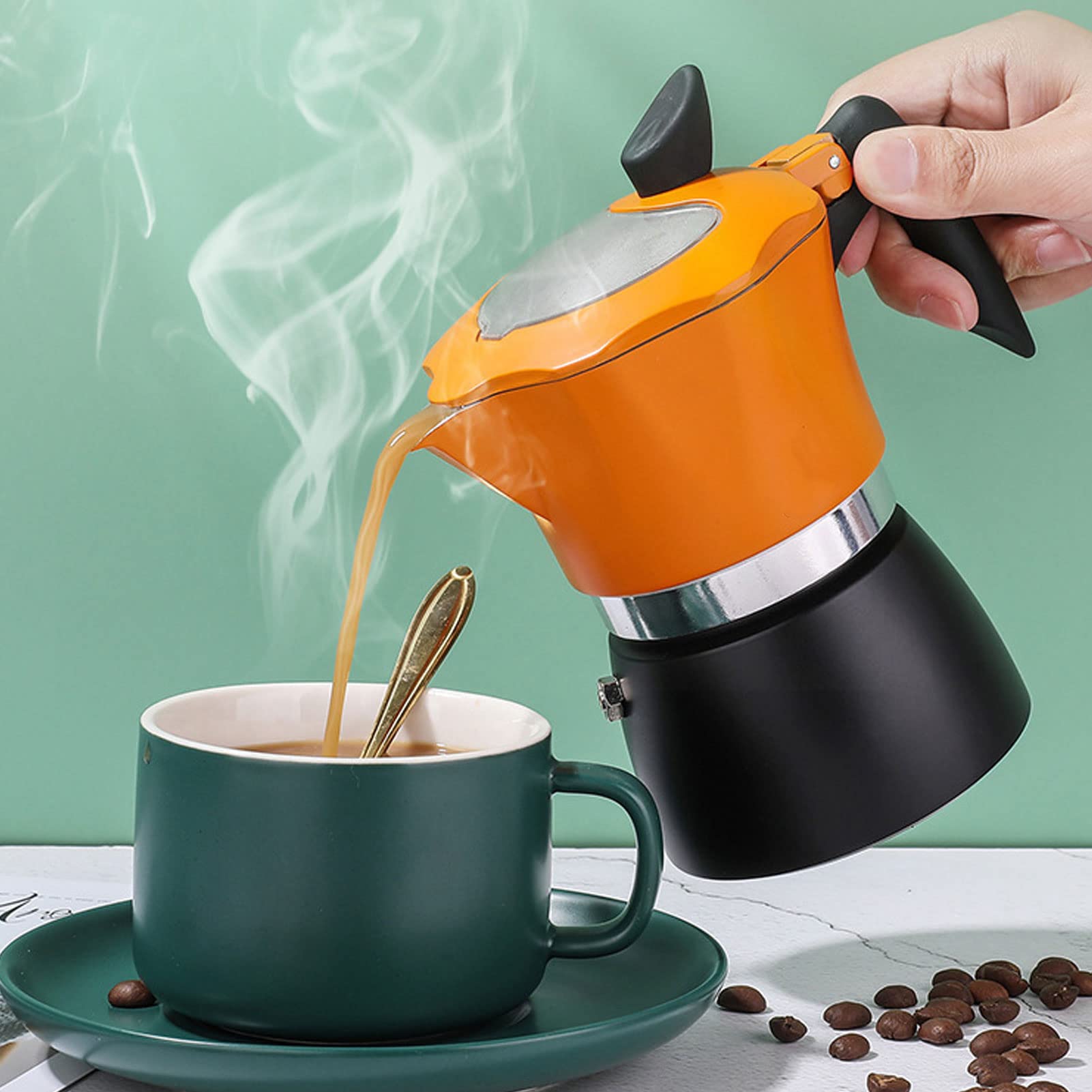 150ML Moka Pot - Italian Stovetop Coffee Maker for Home & Travel | Classic Aluminum Espresso Brewer