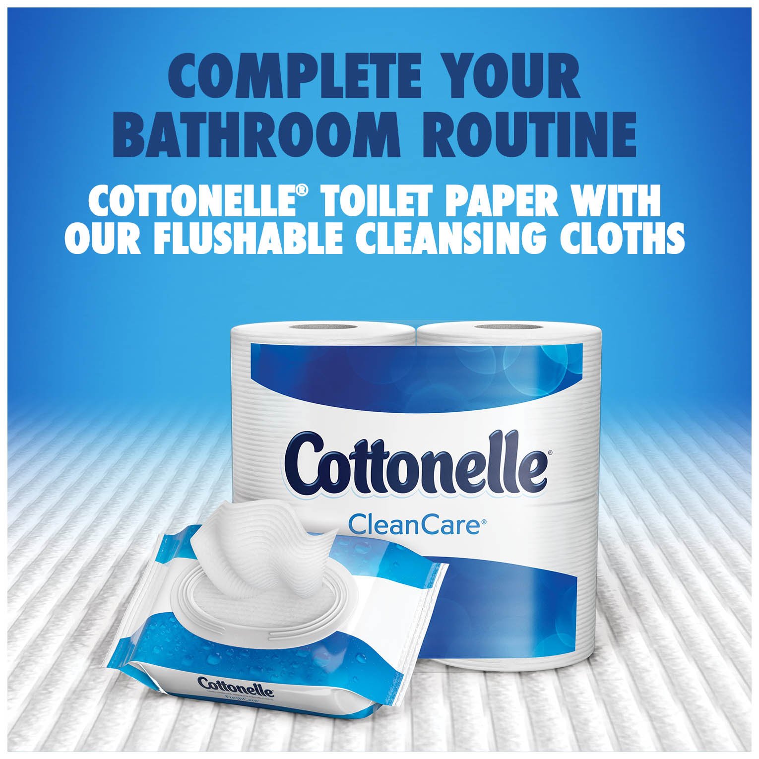 Cottonelle Clean Care Double Roll Toilet Paper - 12 Rolls (190 Sheets) | Ultra Soft & Strong Bath Tissue for Home & Office Use | Gentle on Skin, Septic Safe