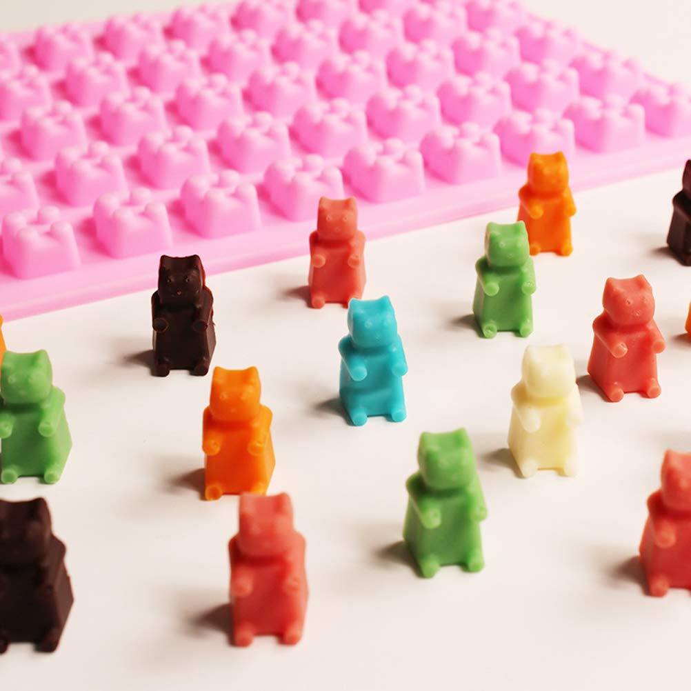Premium Silicone Candy Molds Set - 5 Pack with 2 Droppers for 210 Gummies (Dinosaurs, Cat Paws, Hearts, Flowers, Bears) - Perfect for DIY Chocolate, Gummy Bears, Cake Decorations & Party Treats