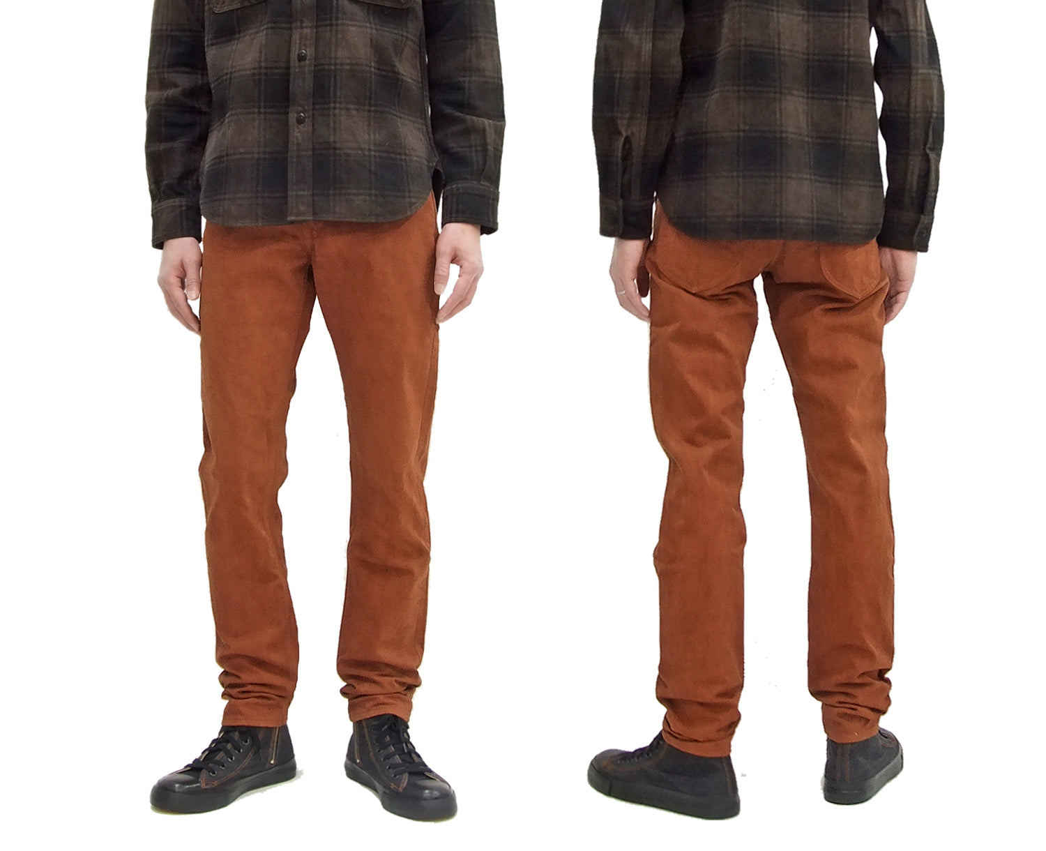Studio D'artisan Men's Slim Tapered Amami Dorozome EASTERNER Cotton Sateen Jeans - 1852 DORO Brown Natural Mud Dye | Casual Wear, Office Pants & Street Style Fashion
