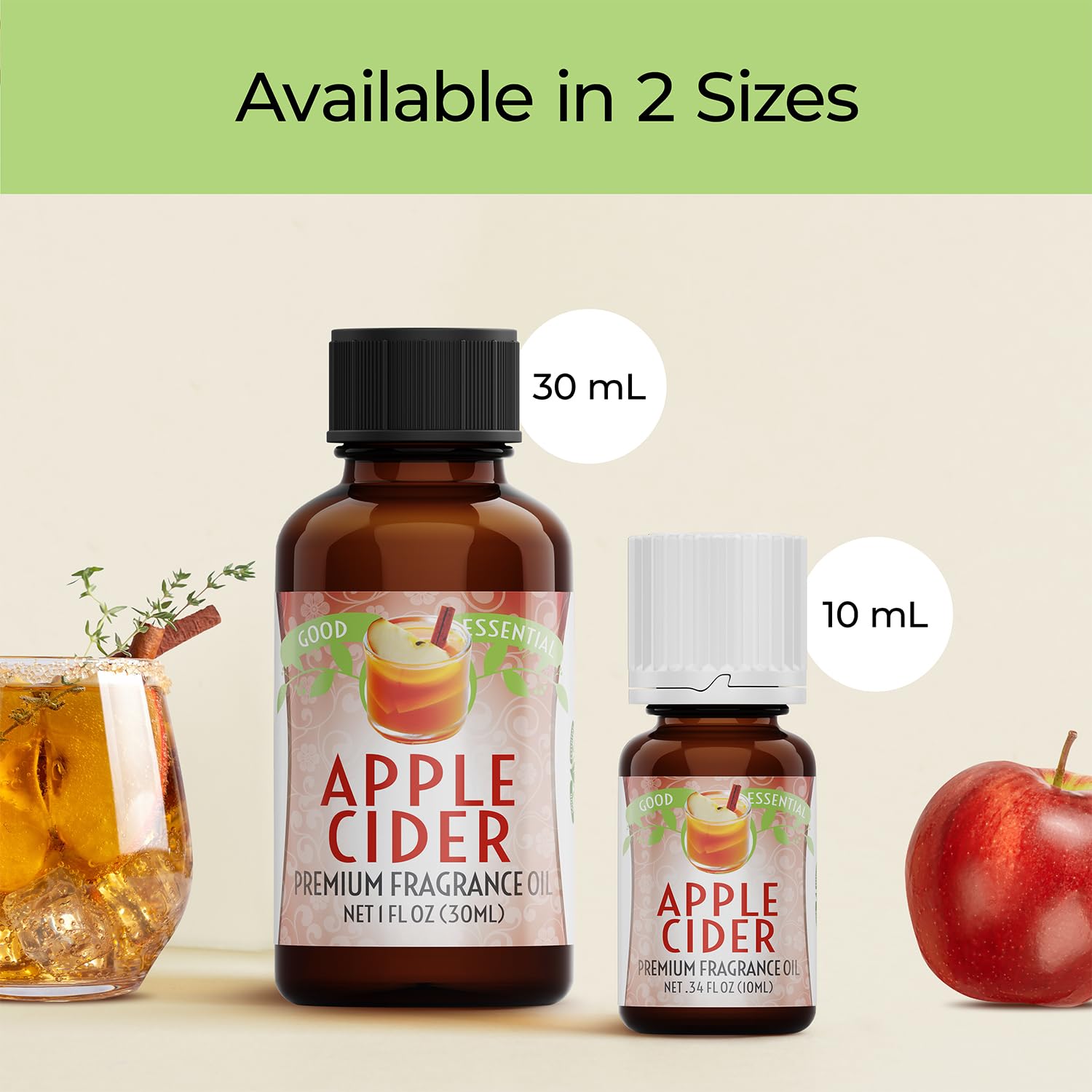 Premium Apple Cider Fragrance Oil - 10ml (0.33 fl oz) for Candle Making, Soap Making, Diffusers & DIY Perfumes - Perfect for Halloween, Christmas & Fall Home Decor - Essential Oil for Aromatherapy & Relaxation