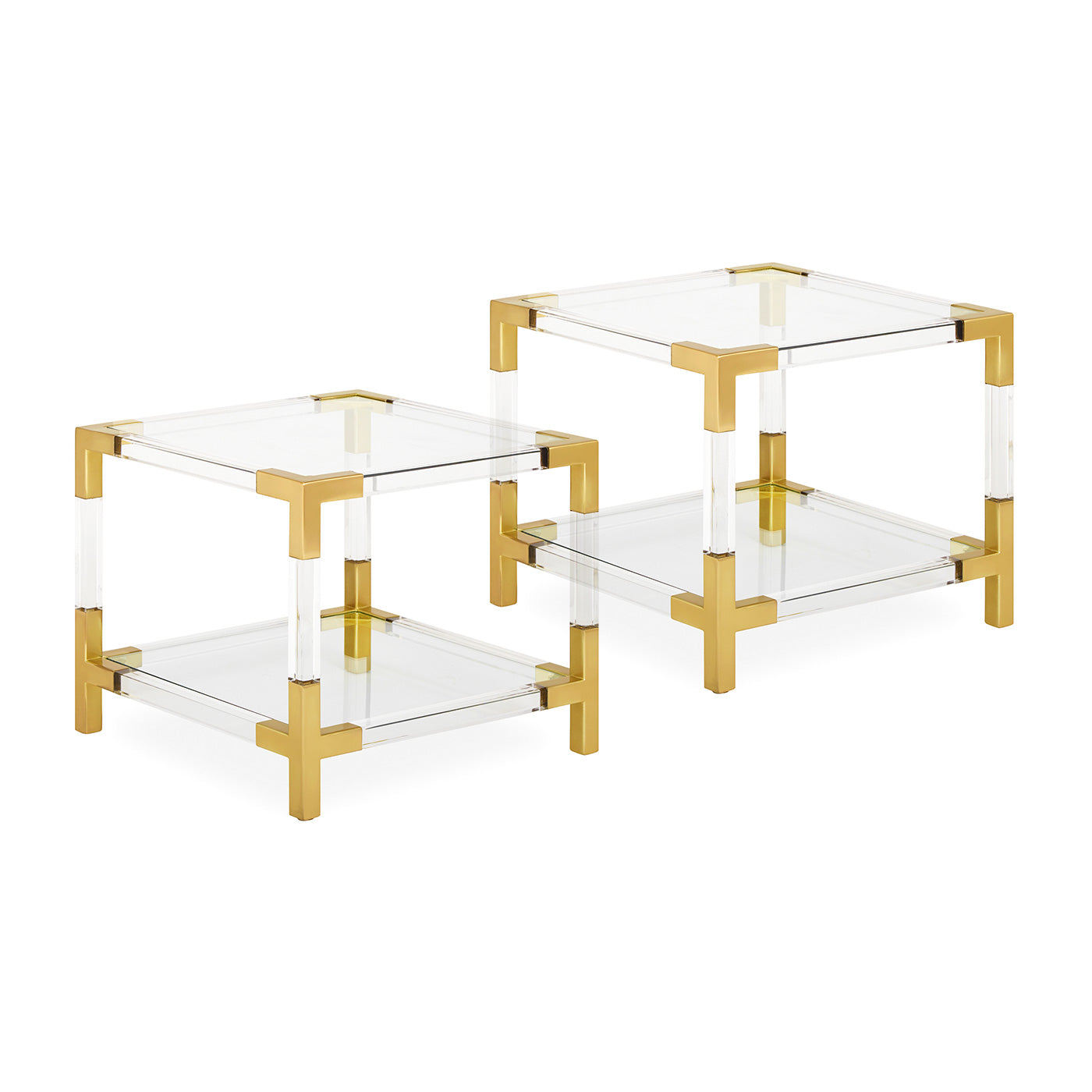 Jacques Two Tier Accent Table Set - Modern Side Table with Storage Shelf for Living Room, Bedroom & Office - Perfect for Small Spaces and Home Decor