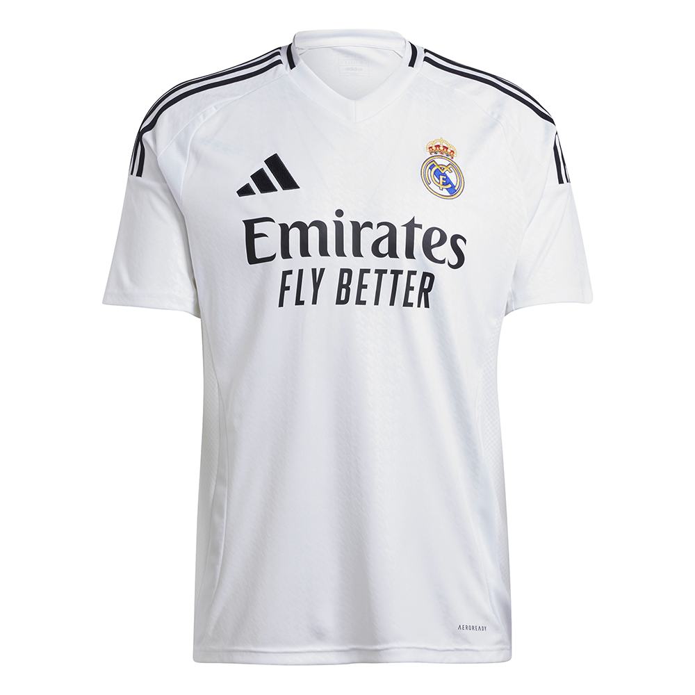 Adidas Real Madrid 24/25 Home Short Sleeve Soccer Jersey - Authentic Football Shirt for Men, Women & Kids - Perfect for Matches, Training & Fan Support