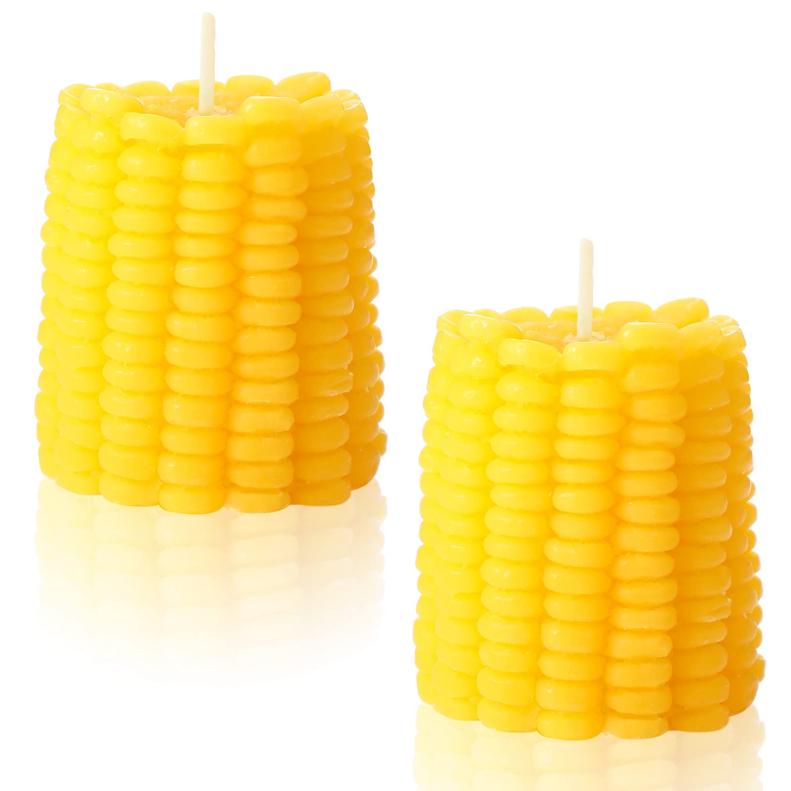 Coume 2-Pack Corn-Shaped Scented Candles - Bluebell Fragrance Home Decor for Thanksgiving, Farmhouse, Birthday Parties & Office Table Centerpieces