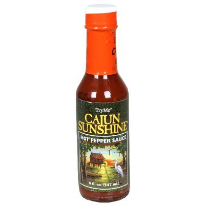 TryMe Cajun Sunshine Hot Pepper Sauce - 3 Pack (5 OZ Bottles) | Spicy Louisiana Style Hot Sauce for Wings, Seafood & Gumbo | Perfect for BBQ, Grilling & Cooking