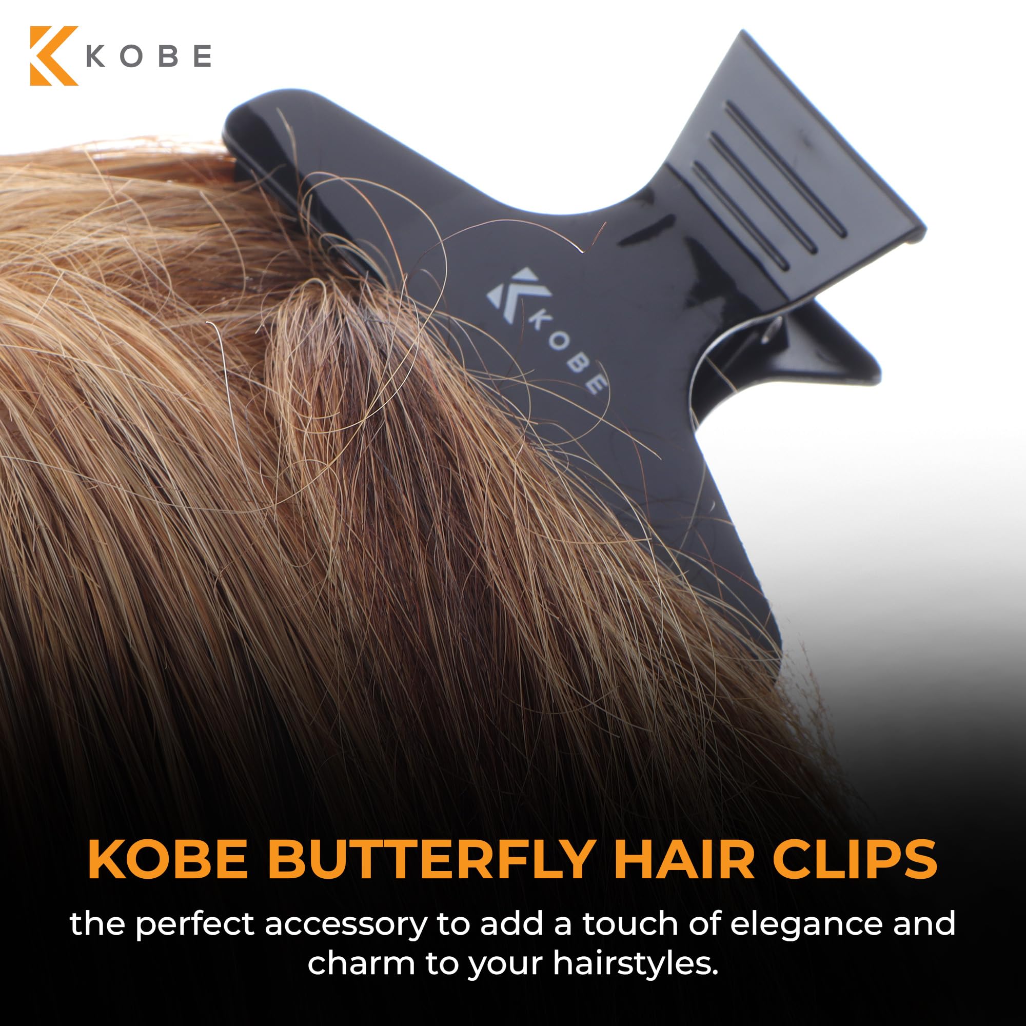 Kobe Professional Butterfly Hair Clips - 12 Pack Strong Grip Hair Claw Clips for Women - Hairdressing Accessories & Styling Essentials - Perfect for Updos, Ponytails & Everyday Hairstyles