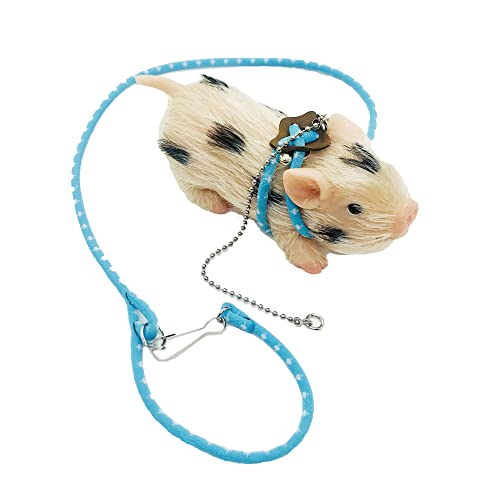 Premium Silicone Hamster Leash - Piglet Blue Pet Accessory for Small Animals | Safe & Comfortable for Hamsters, Gerbils, Mice | Perfect for Playtime, Outdoor Walks & Photo Shoots