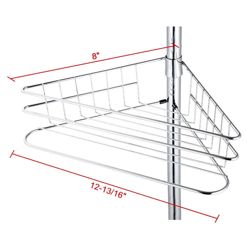 4-Layer Wall Mounted Bathroom Shelf - Space Saving Storage Organizer for Kitchen, Bathroom, Bedroom - Perfect for Shower Caddies, Towel Racks & Toiletries Organization