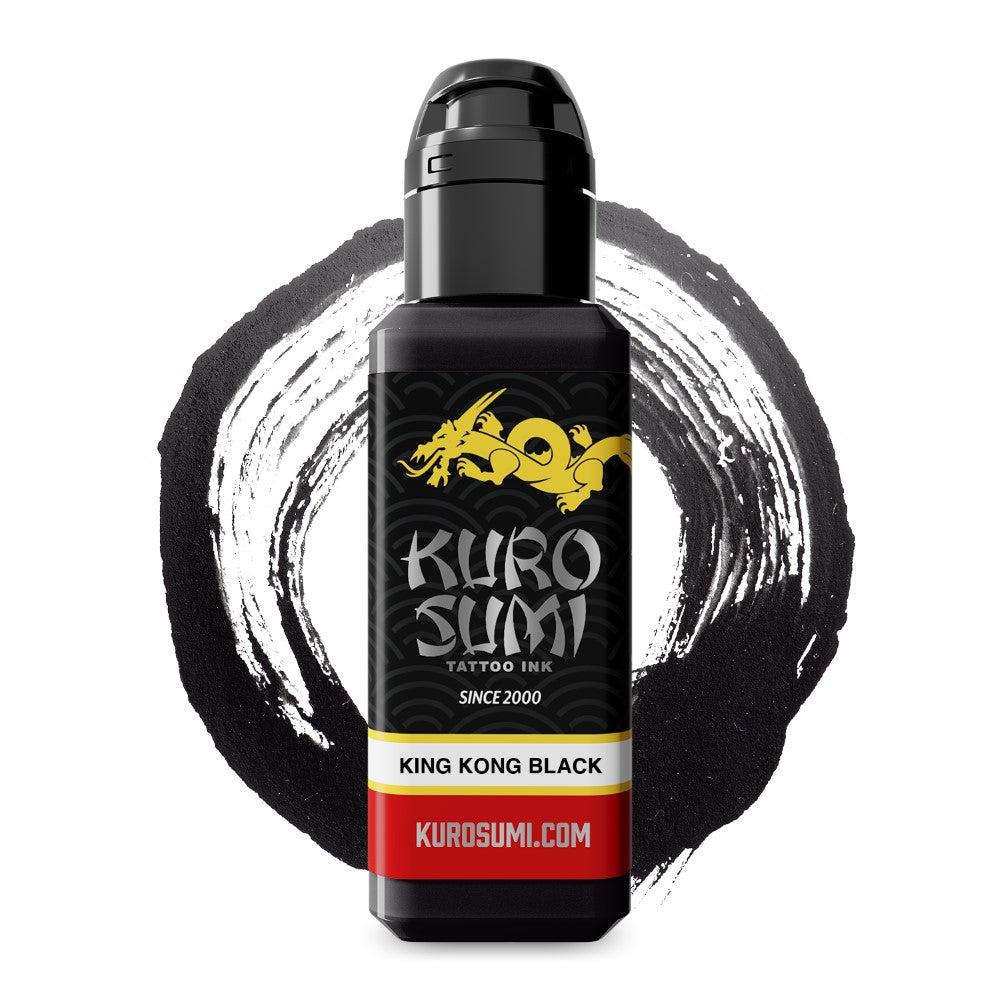 Kuro Sumi King Kong Black Tattoo Ink - Professional High-Quality Tattoo Ink for Artists | Perfect for Sleeves, Tribal & Blackwork Tattoos