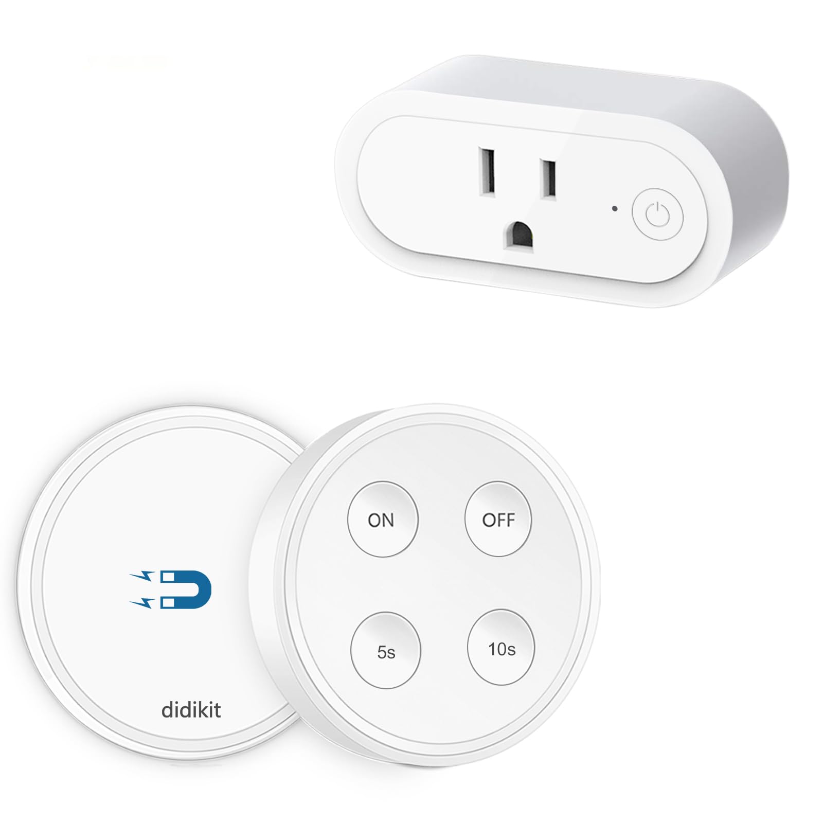 Wireless Remote Control Outlet Switch for Garbage Disposal - 5s/10s Timer, No Wiring Needed, 16A/1800W Capacity (White) - Perfect for Kitchen Sink Waste Disposers, Lights & Small Appliances up to 1HP - Replace Sink Top Air Switches Conveniently