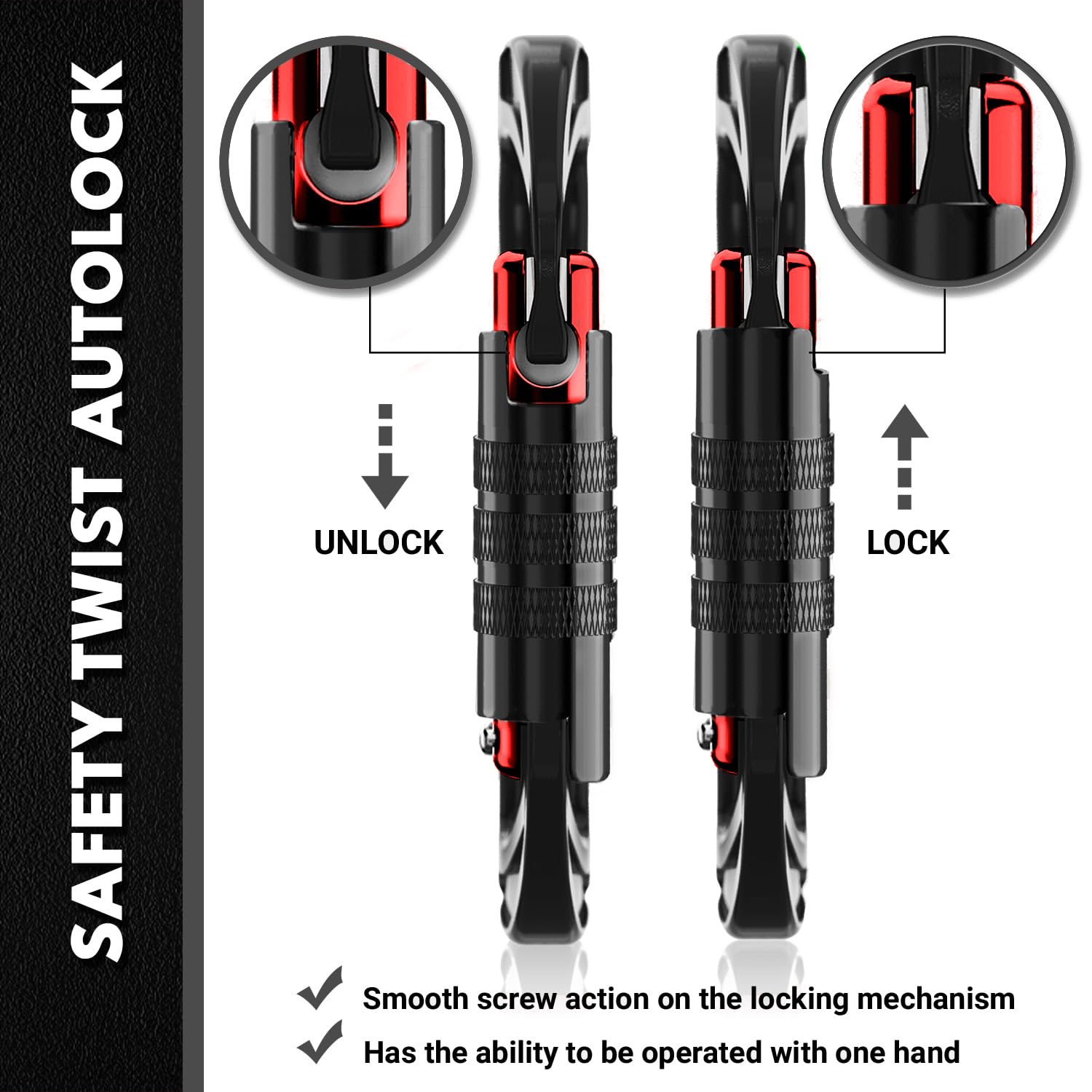 12kN Heavy Duty Lightweight Locking Carabiner Clips with Keyrings - Secure Pets, Hammocks, Dog Leash Harness & Keychains - Perfect for Camping, Hiking, Outdoor Activities & Home Organization