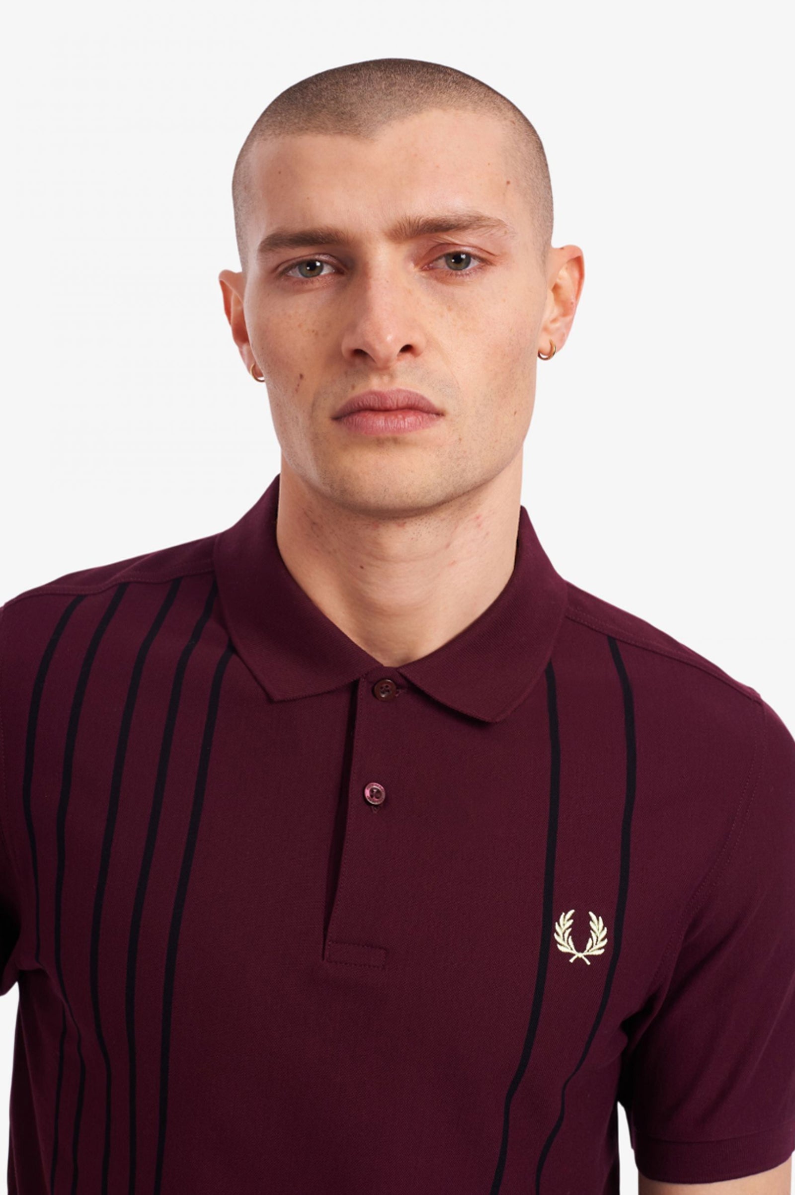 Premium Mahogany Refined Stripe Polo Shirt for Men - Classic Casual & Business Wear - Perfect for Office, Parties, and Outdoor Events