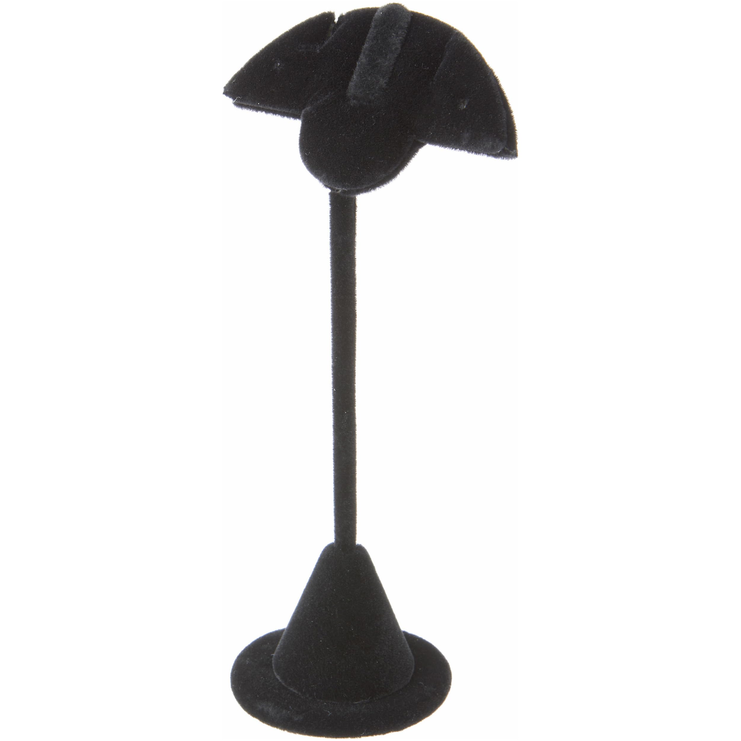 Black Velvet Fan-Shaped Earring Display Stand - 2.75