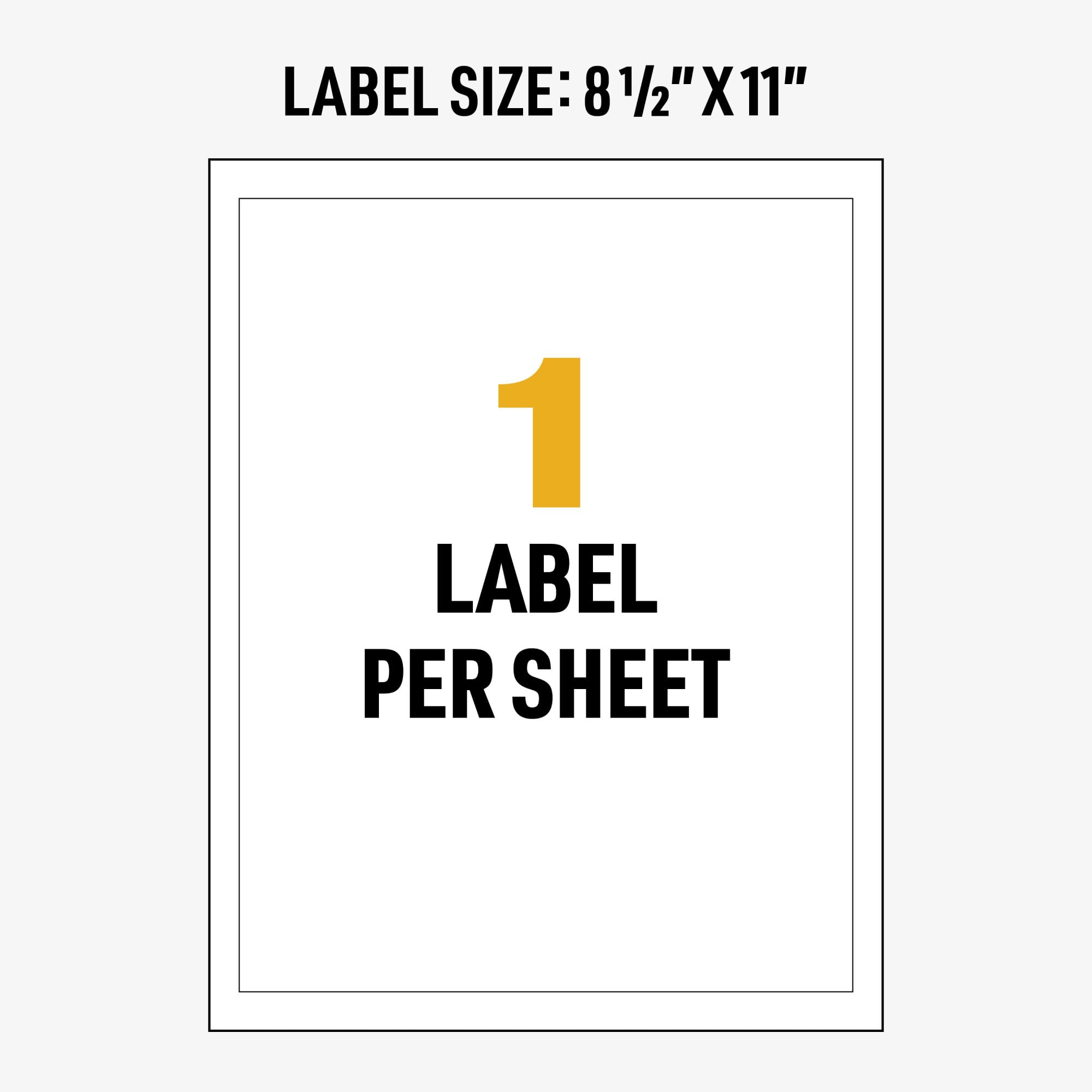 Avery UltraDuty GHS Chemical Labels for Laser Printers - Waterproof & UV Resistant - 8.5 x 11 Inches - 50 Pack (60501) - Ideal for Chemical Containers, Safety Compliance & Hazardous Material Labeling