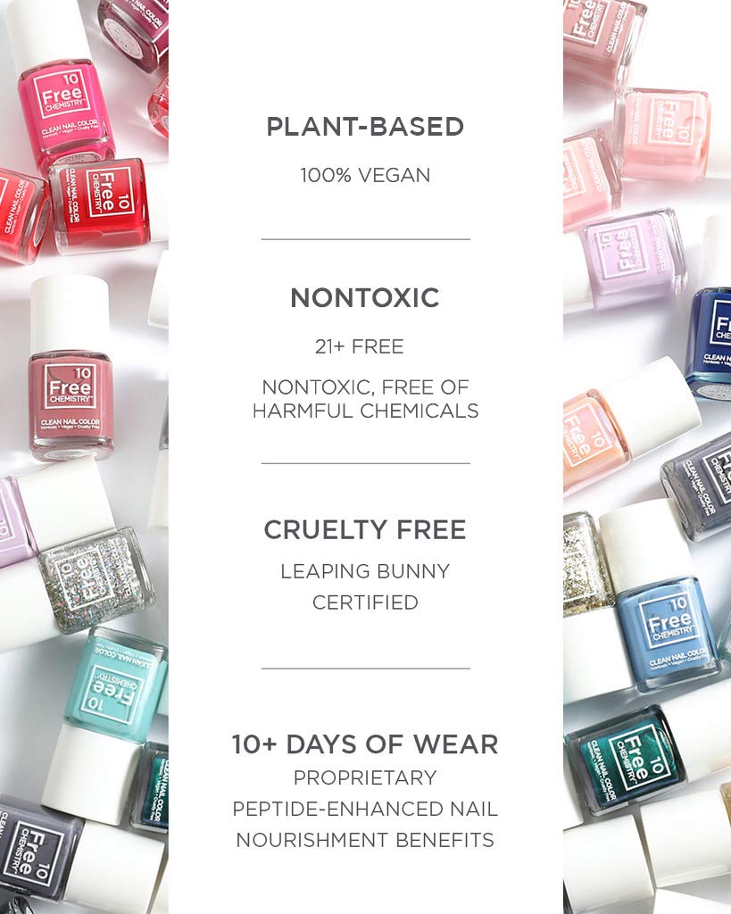 10+ Free Life Non-Toxic Nail Polish - Rose Buds Shade | Vegan, Cruelty-Free & Chemical-Free Nail Color for Manicures, Pedicures & At-Home Nail Care