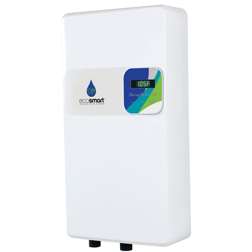 EcoSmart ECOS 27 Tankless Electric Water Heater - 27kW 240V 112.5A with Self-Modulating Technology | Energy Efficient On-Demand Hot Water for Homes, Apartments & Small Businesses