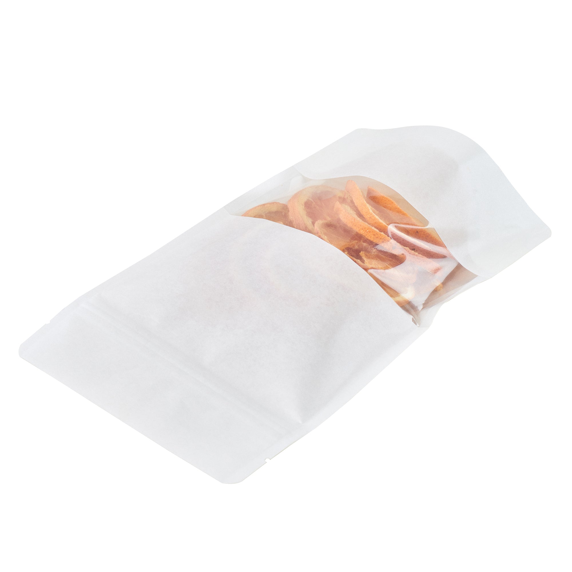 Heat Sealable White Plastic Medium Window Bags - 8x5x1.75 Inches (100 Count) for Food Packaging, Retail Display & Storage | Durable Resealable Bags for Bakery, Crafts & Small Items