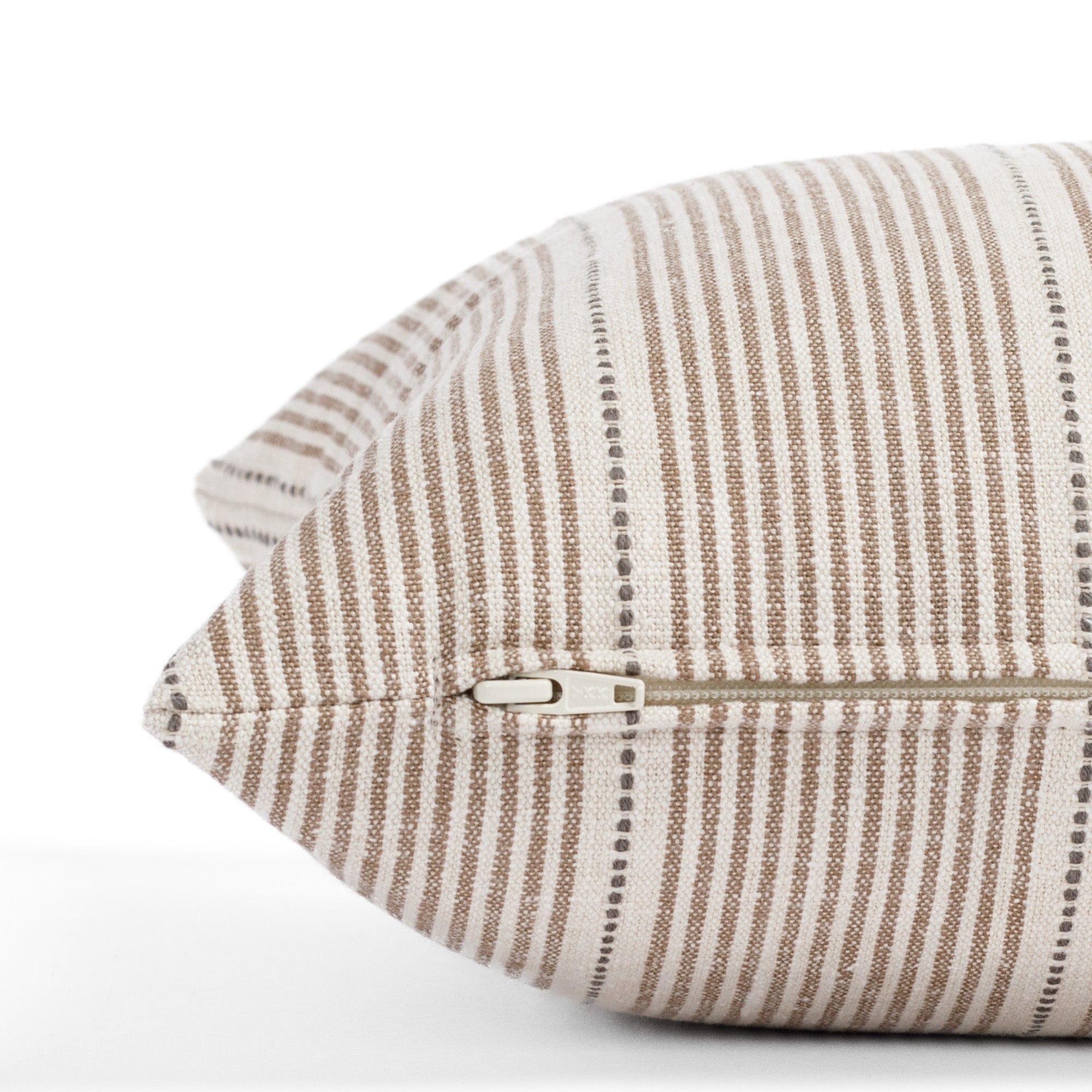 Harper Stripe 14x20 Lumbar Pillow for Couch & Bed - Coffee Brown Decorative Throw Pillow - Perfect for Living Room, Bedroom, and Home Decor