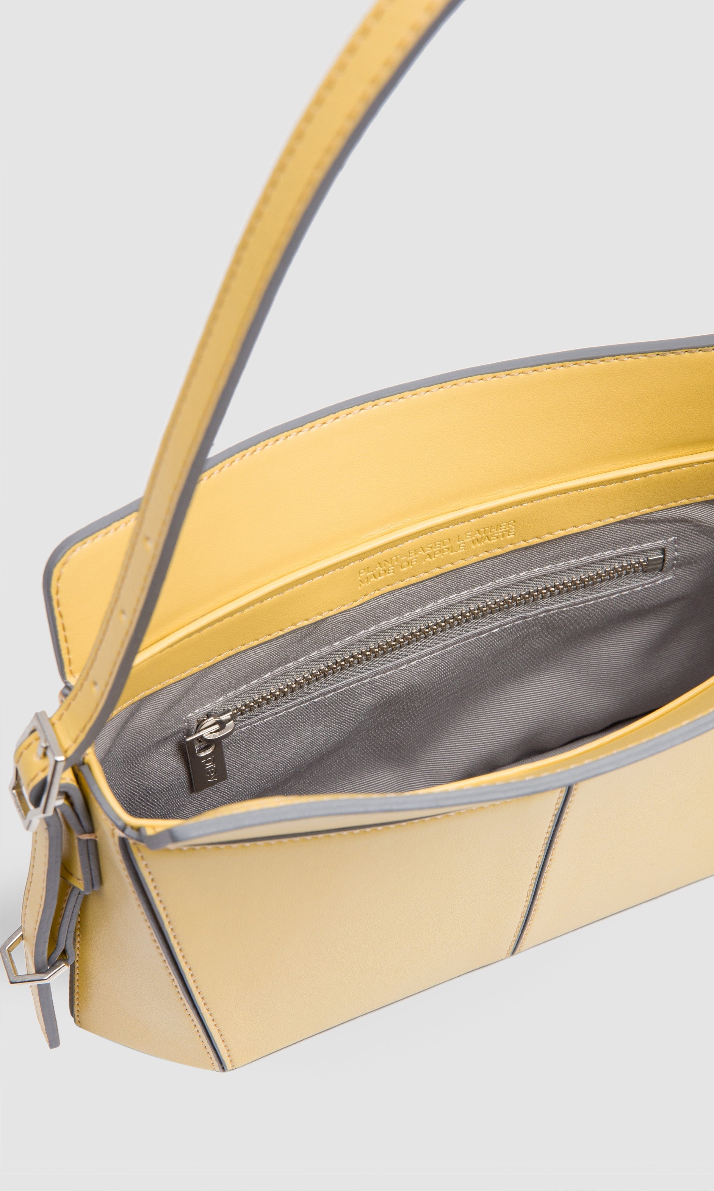 Kiara Vegan Leather Mini Crossbody Bag for Women - Apple Leather, Lemon Yellow | Stylish & Eco-Friendly Purse for Casual Outings, Parties & Travel