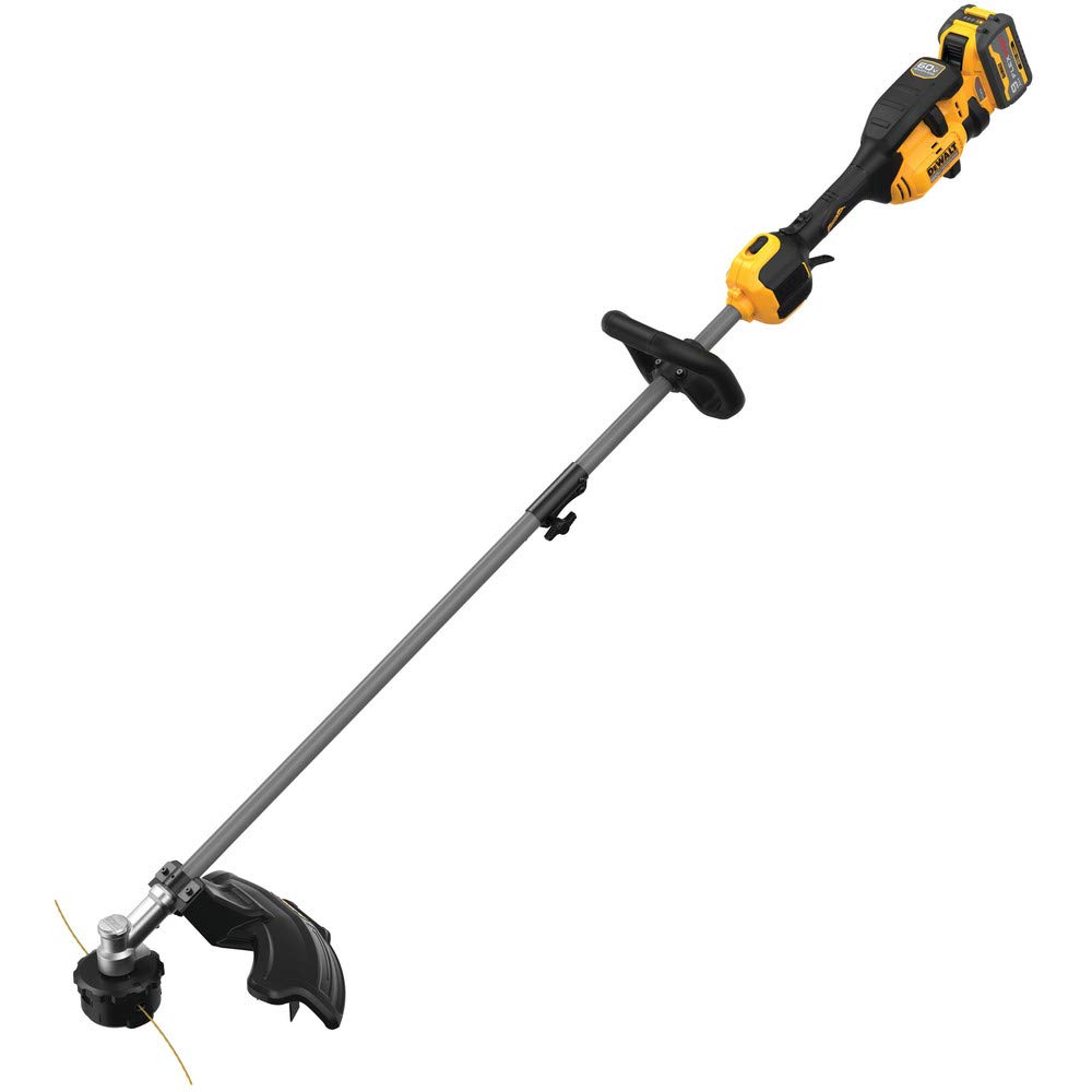 DEWALT DCST972X1 60V MAX Cordless String Trimmer Kit with 17-Inch Cutting Swath, 9.0Ah Battery & Charger Included - Attachment Capable for Lawn Care, Yard Maintenance & Landscaping