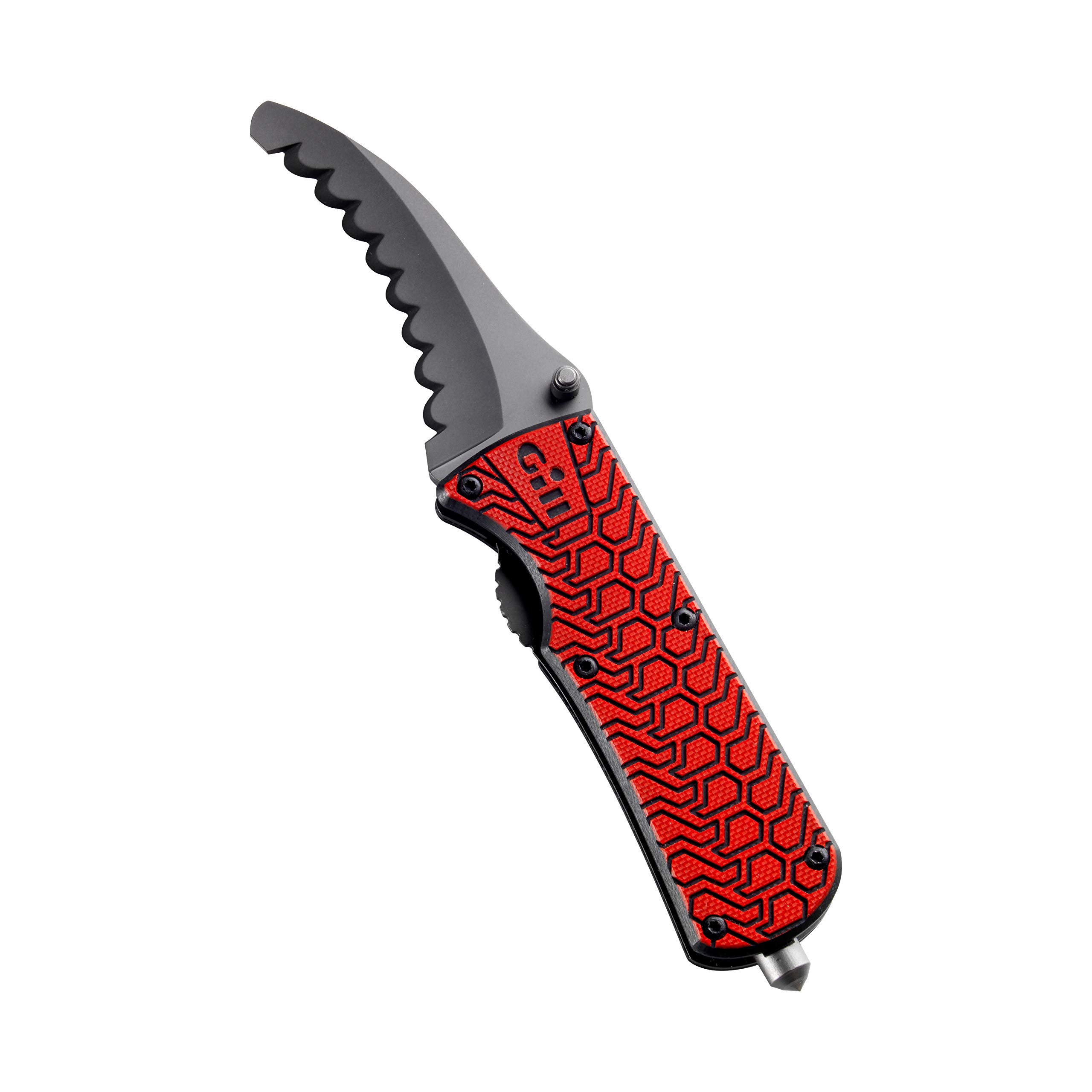 Gill Folding Personal Rescue Knife - Compact Safety Tool for Camping, Hiking & Emergency Situations | Red