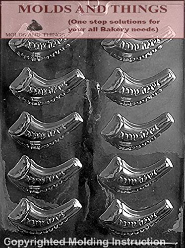 Jewish Horn Chocolate Candy Mold Set of 2 with Molding Instructions - Kosher Dessert Making for Hanukkah, Purim & Holiday Baking