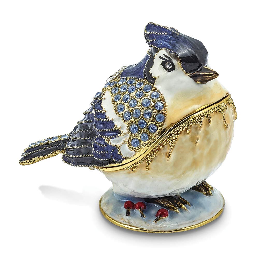 Jewels By Lux Bejeweled Azure Turtle Jewelry Box - Elegant Decorative Trinket Box for Rings, Necklaces & Keepsakes | Perfect Gift for Home Decor, Jewelry Storage & Collection Display