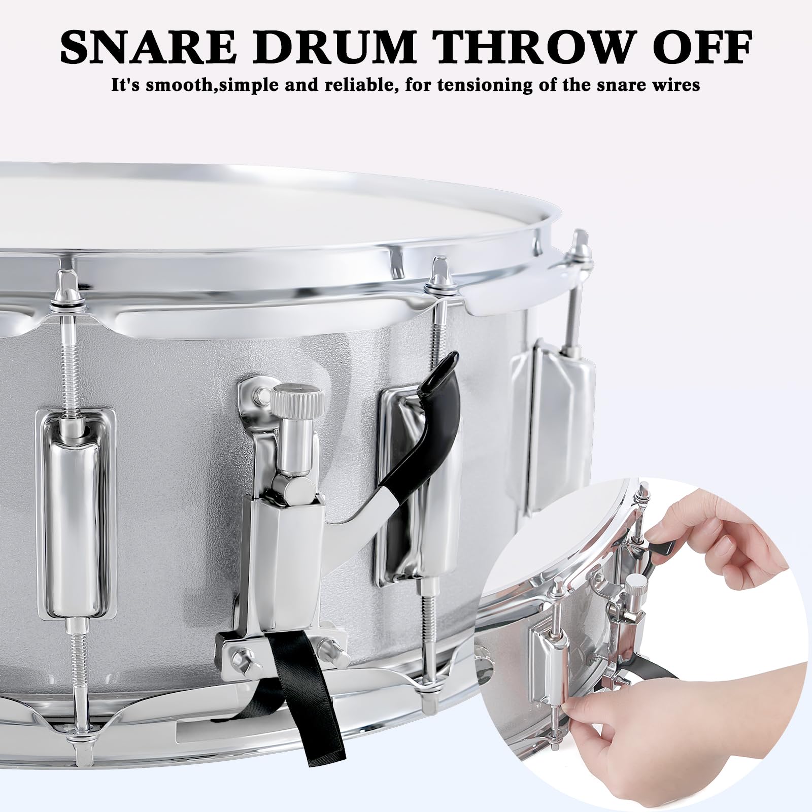 EASTROCK 14x5.5 Inch Snare Drum Set for Beginners - Includes Gig Bag, Drumsticks, Stand & Keys - Coated White Drum Head - Perfect for School Band, Practice & Live Performances