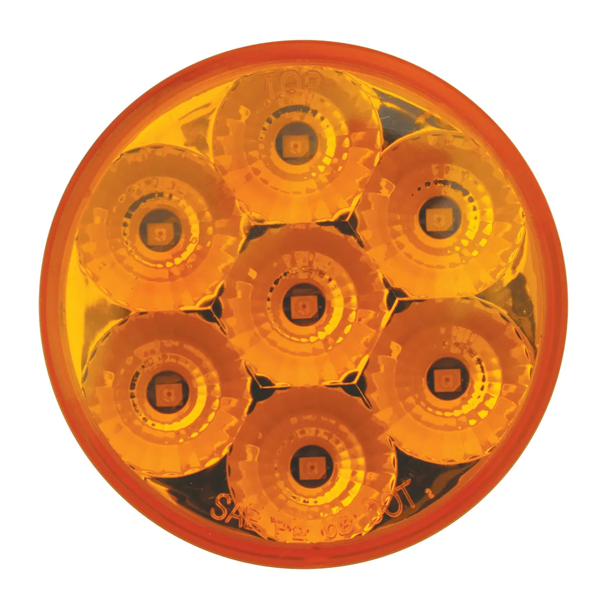 2 Pack Round Amber Spyder LED Lights - Durable, Bright, and Energy-Efficient for Cars, Trucks, and Motorcycles - Perfect for Off-Roading, Night Driving, and Emergency Lighting
