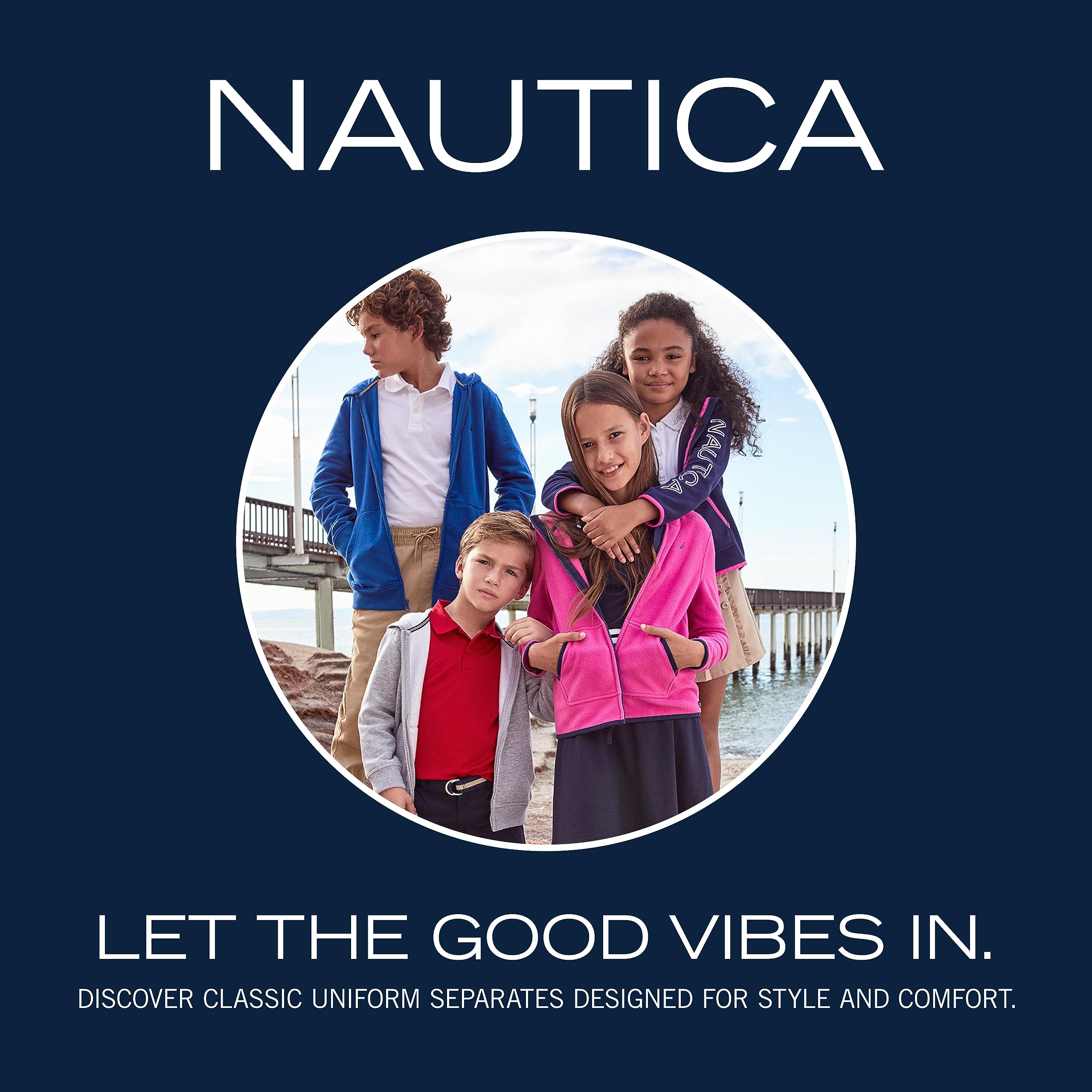 Nautica Boys' School Uniform Performance Shorts - Comfortable & Durable Kids' Athletic Shorts for School, Gym & Outdoor Activities