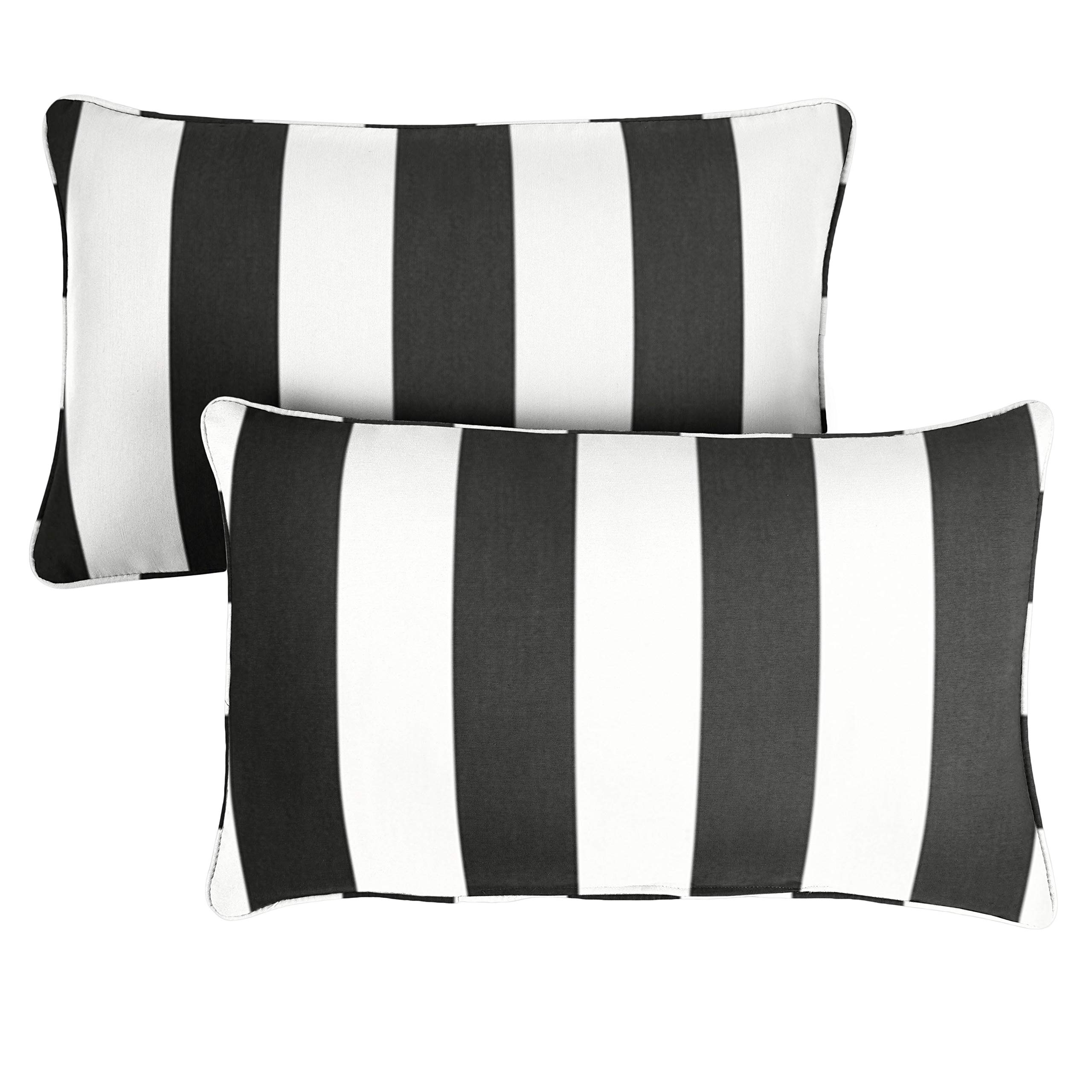 Premium Sunbrella Cabana Classic Indoor/Outdoor Pillows (Set of 2) - 16x26 Inch - Water-Resistant & UV-Protected - Perfect for Patio, Poolside & Porch Decor