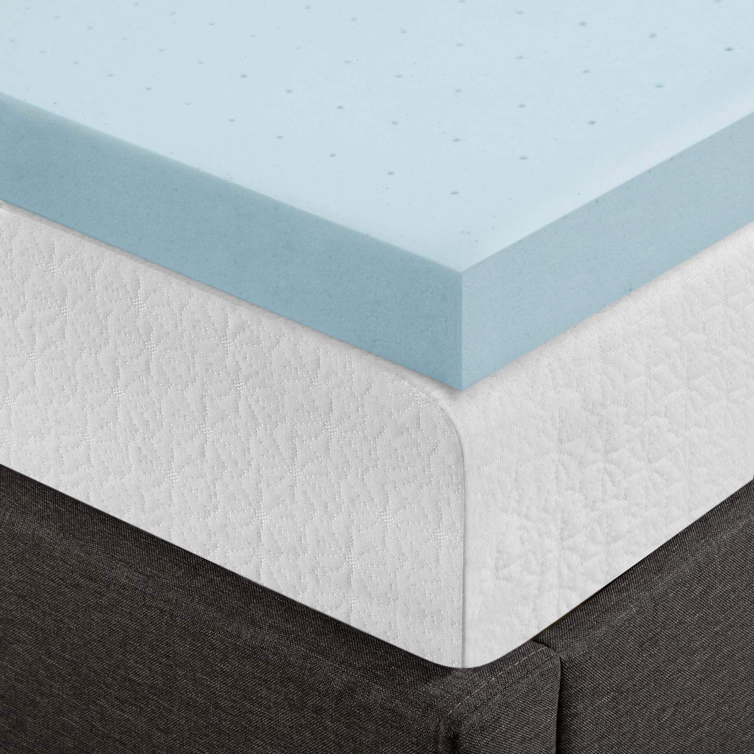 4 Inch Ventilated Cooling Gel Memory Foam Mattress Topper - CertiPUR-US Certified, California King Size, Blue | Best Price for Pressure Relief & Temperature Regulation | Perfect for Hot Sleepers & Back Pain Sufferers