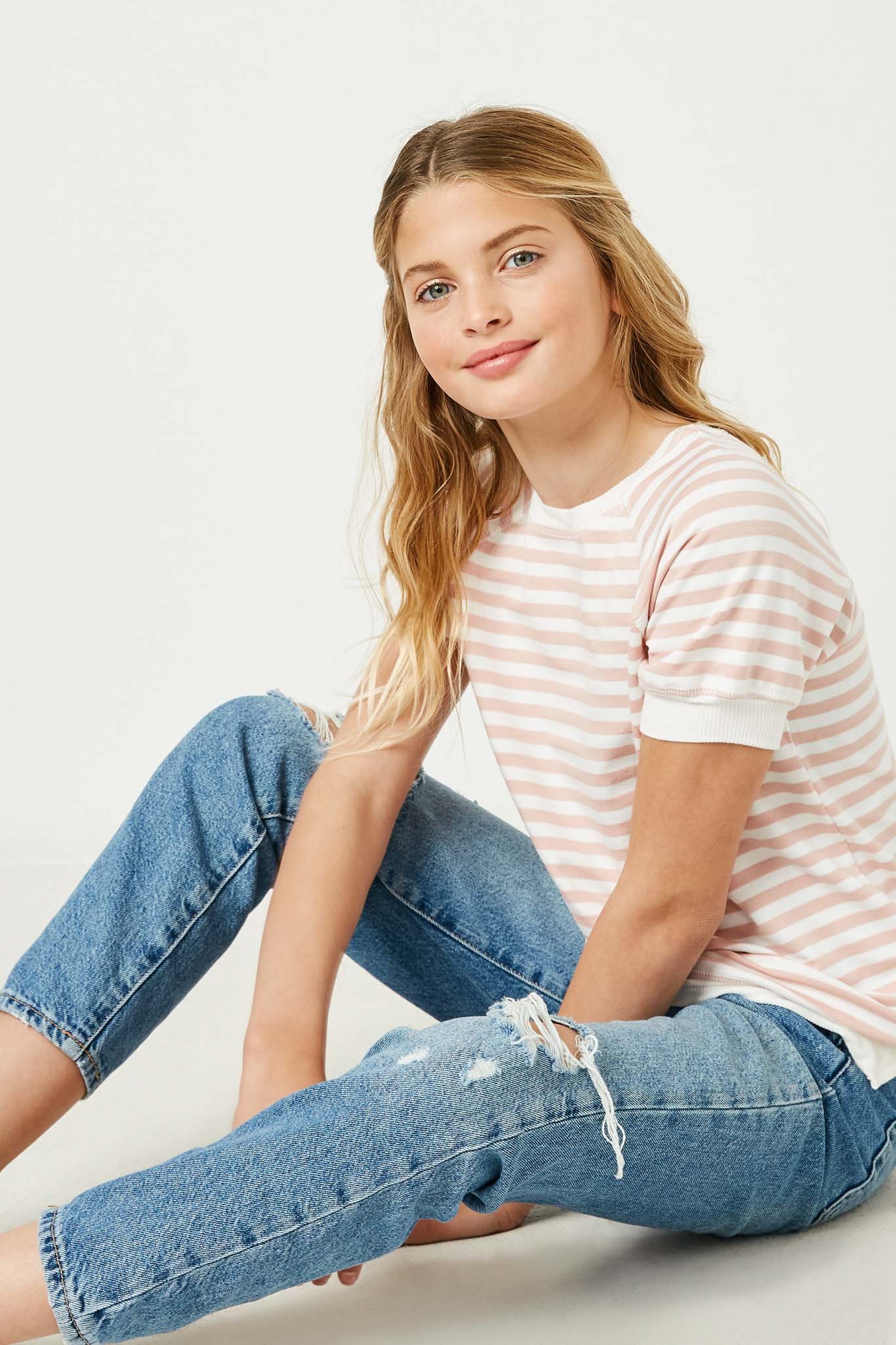 Stylish Banded Knit Stripe Raglan Tee for Women | Comfortable Casual Long Sleeve T-Shirt | Perfect for Everyday Wear, Layering & Fall Fashion