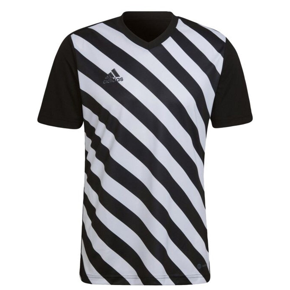 Adidas Youth Entrada 22 Graphic Soccer Jersey - Black & White - Breathable Football Shirt for Kids & Teens - Perfect for Training, Matches & Team Sports