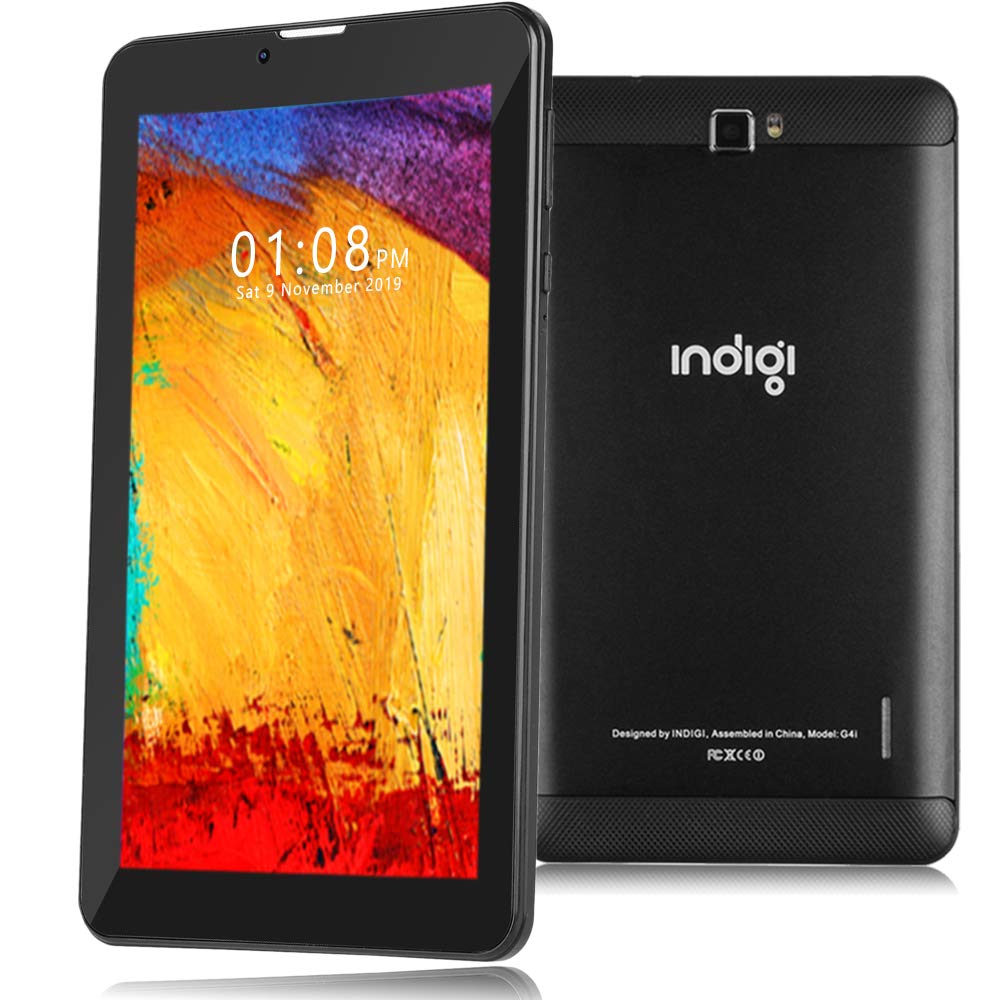 Indigi® GSM Unlocked 7-inch Android 9.0 4G LTE Dual SIM Tablet Phone - 32GB MicroSD & Wireless Earbuds Included - Perfect for Work, Travel & Entertainment