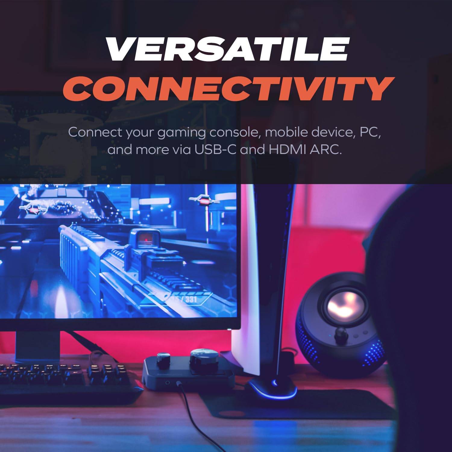 Creative Sound Blaster G8 USB DAC - High Resolution Gaming Audio Mixer with Dual USB Ports, Customizable Acoustic Engine & 10-Band Equalizer for PC, PS5, and Streaming Setup