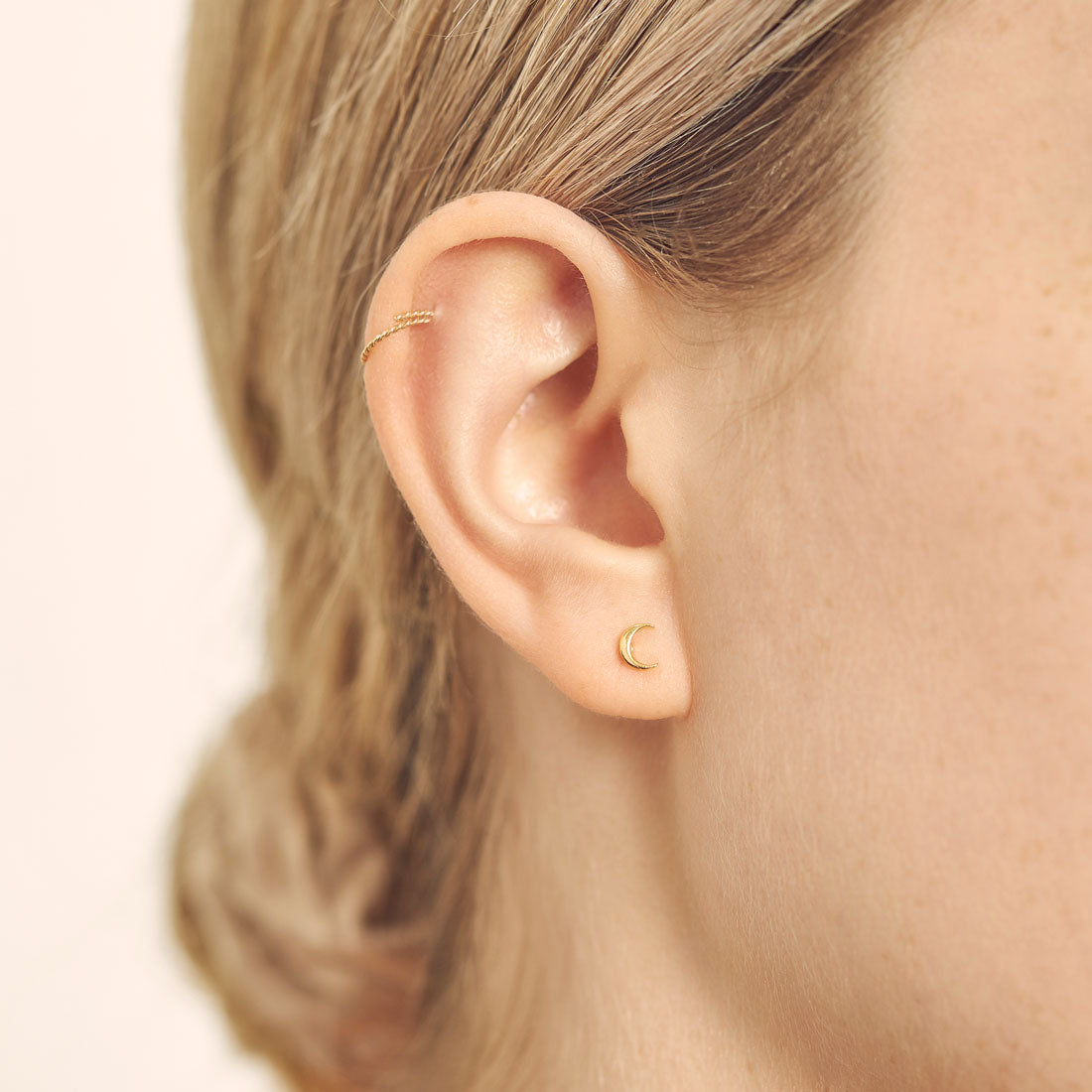 Dainty Moon Stud Earrings 14K Gold Plated - Perfect for Everyday Wear, Gifts & Special Occasions