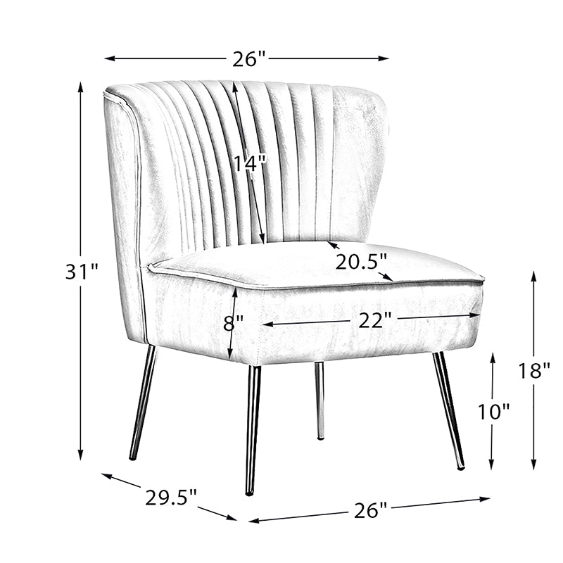 Lola Velvet Side Chair - Modern Upholstered Accent Chair for Living Room, Bedroom & Office - Soft Velvet Fabric with Sturdy Wooden Legs - Perfect for Dining, Lounge & Home Decor